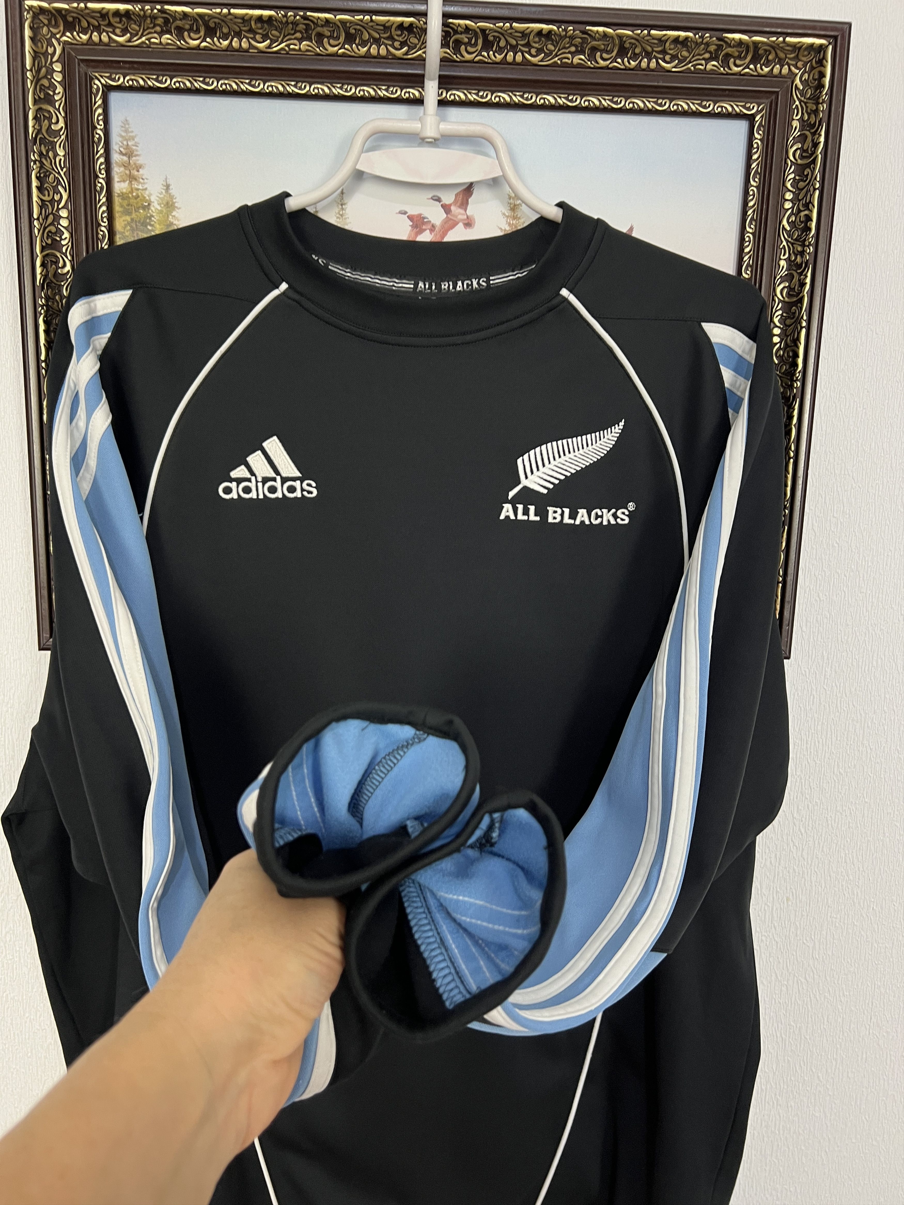 Adidas Vintage All Black New Zealand Rugby Union Train Sweatshirt Size US S / EU 44-46 / 1 - 4 Thumbnail