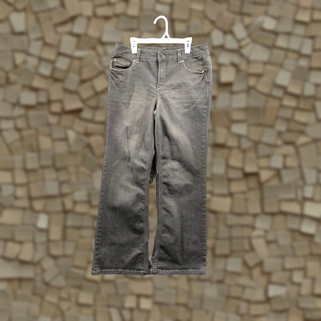 Denime Ruff Hewn Jeans Size 8 Womens Mid Rise Dark Wash Gray Denim Size 30" / US 8 / IT 44 - 1 Thumbnail