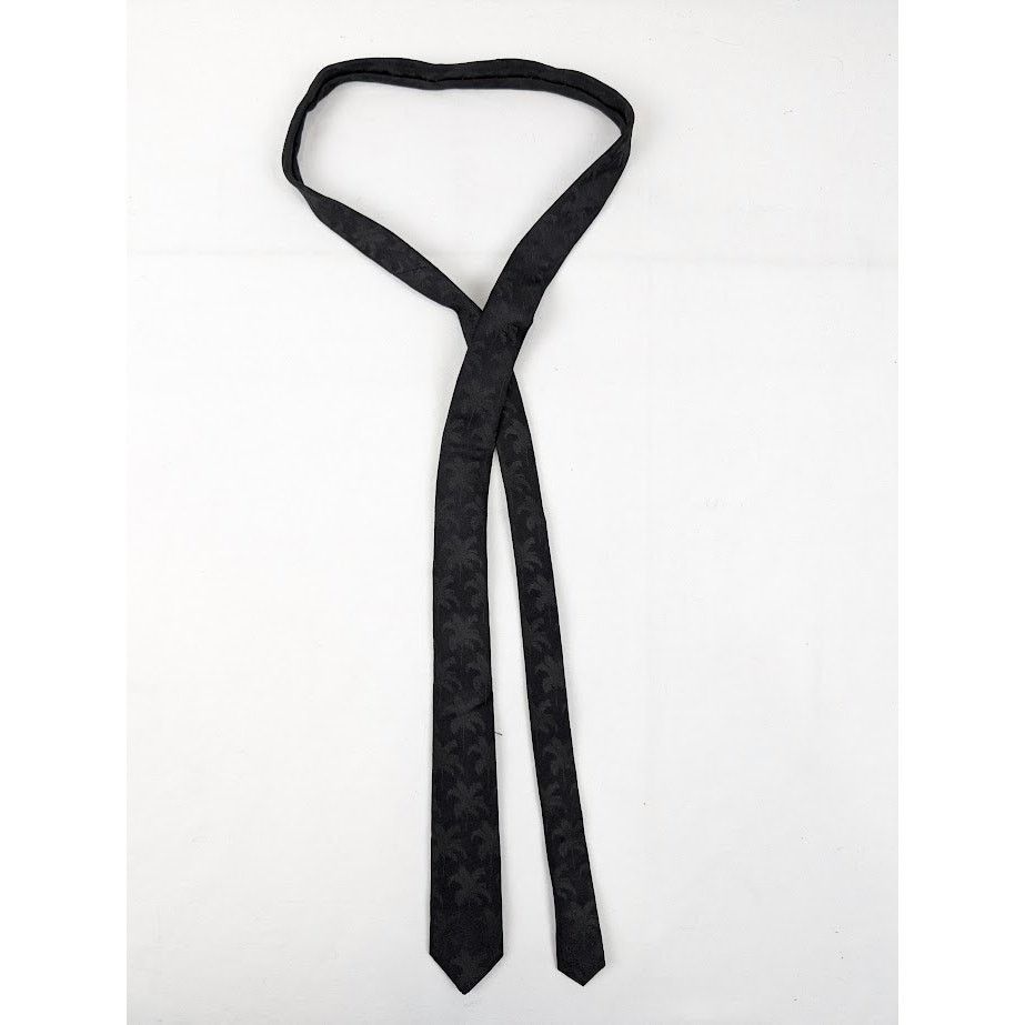 Saint Laurent Paris o1rshd1 Size:OS / Cravate Cocotier Woven Seta Scarf in Black Size ONE SIZE - 2 Thumbnail