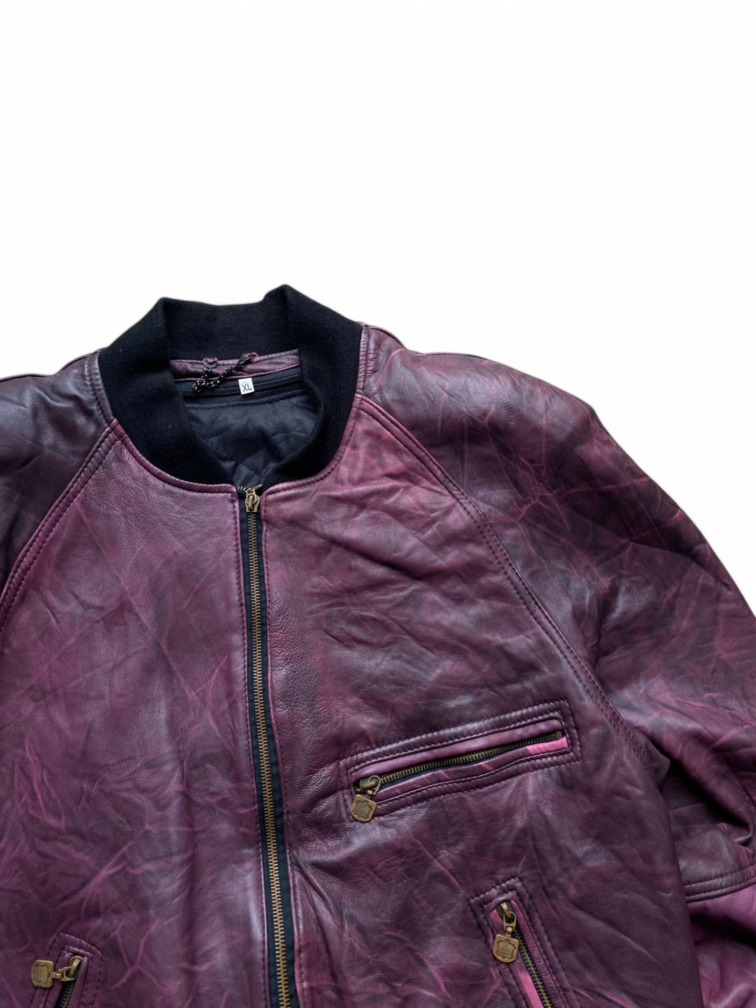 Genuine Leather Vintage Elazar Leather Bomber Jacket Opium SWAG Faded Size US XL / EU 56 / 4 - 5 Thumbnail