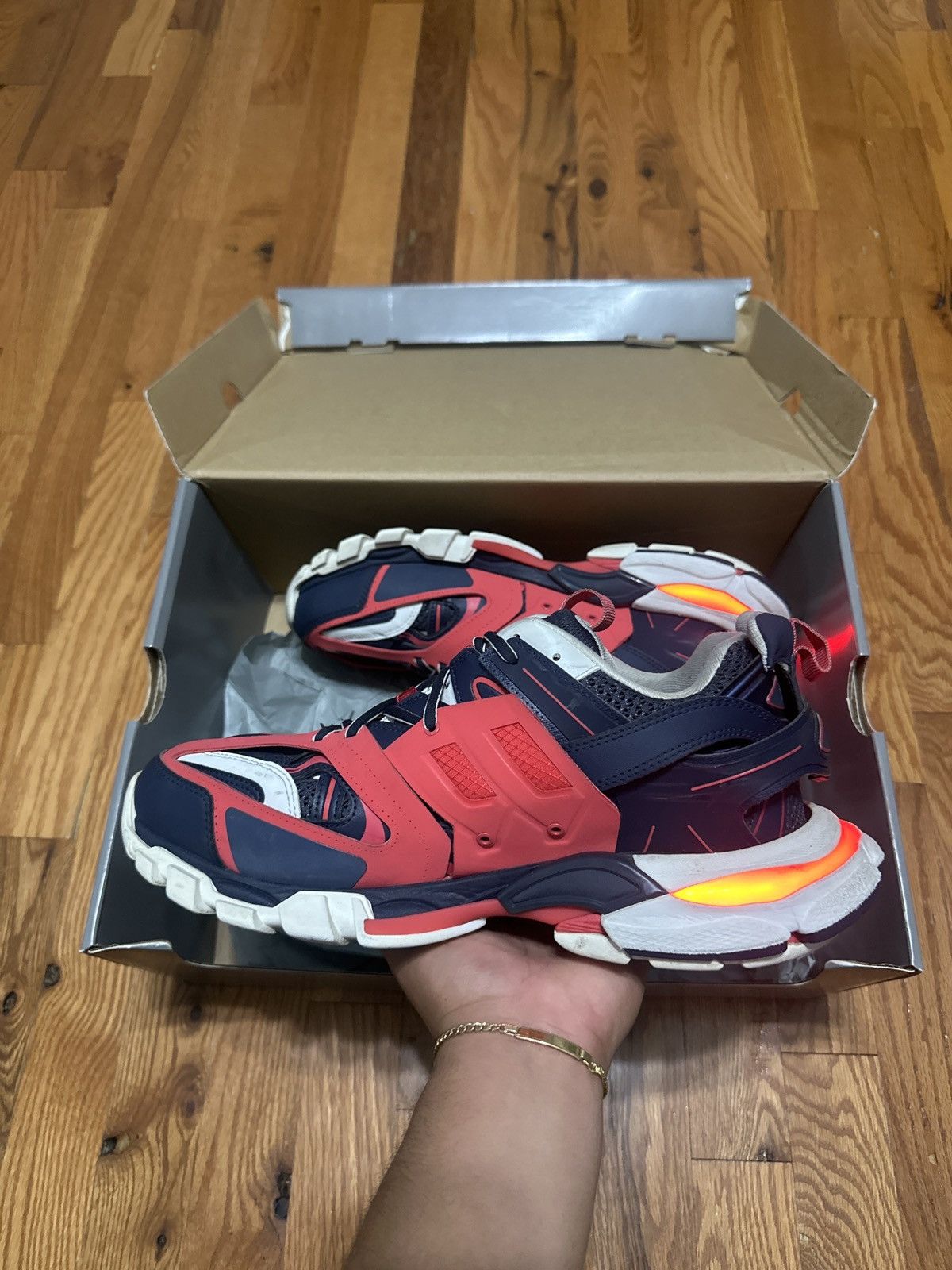 Balenciaga Balenciaga LED Track Red/White Size US 11 / EU 44 - 3 Thumbnail