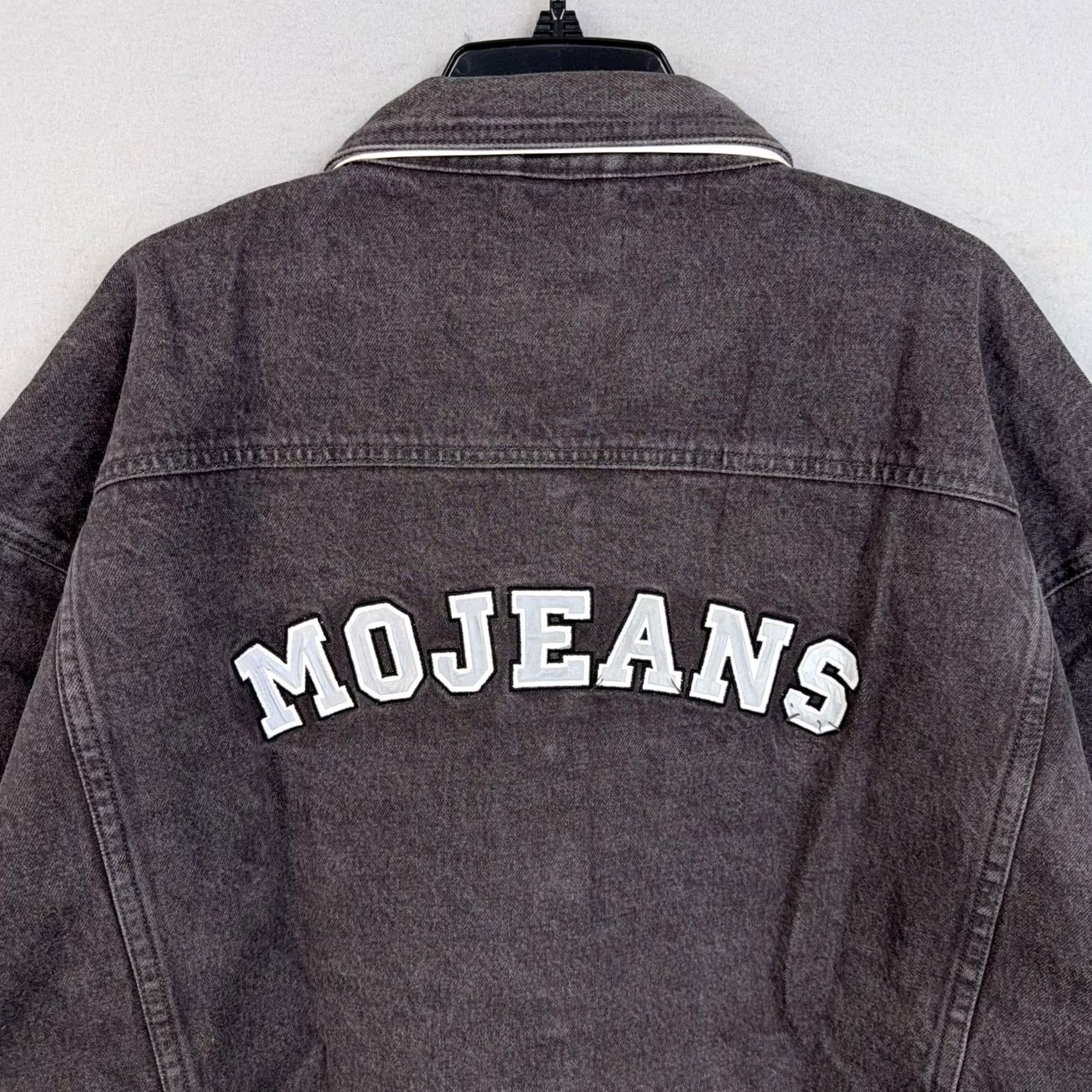 Vintage VINTAGE Maurice Malone MoJeans Jacket Mens 4XL Gray Denim Varsity 90s Mens Size US 39 - 6 Thumbnail