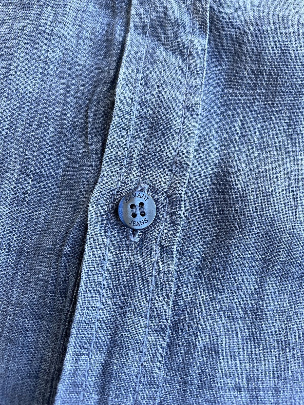 Armani Armani Jeans Linen Shirt Size US XL / EU 56 / 4 - 2 Thumbnail