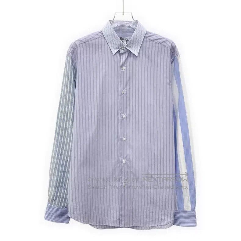 Loewe Loewe size 39 Blue and White Striped Logo Embroidered Colla Size US XXS / EU 40 - 1 Thumbnail