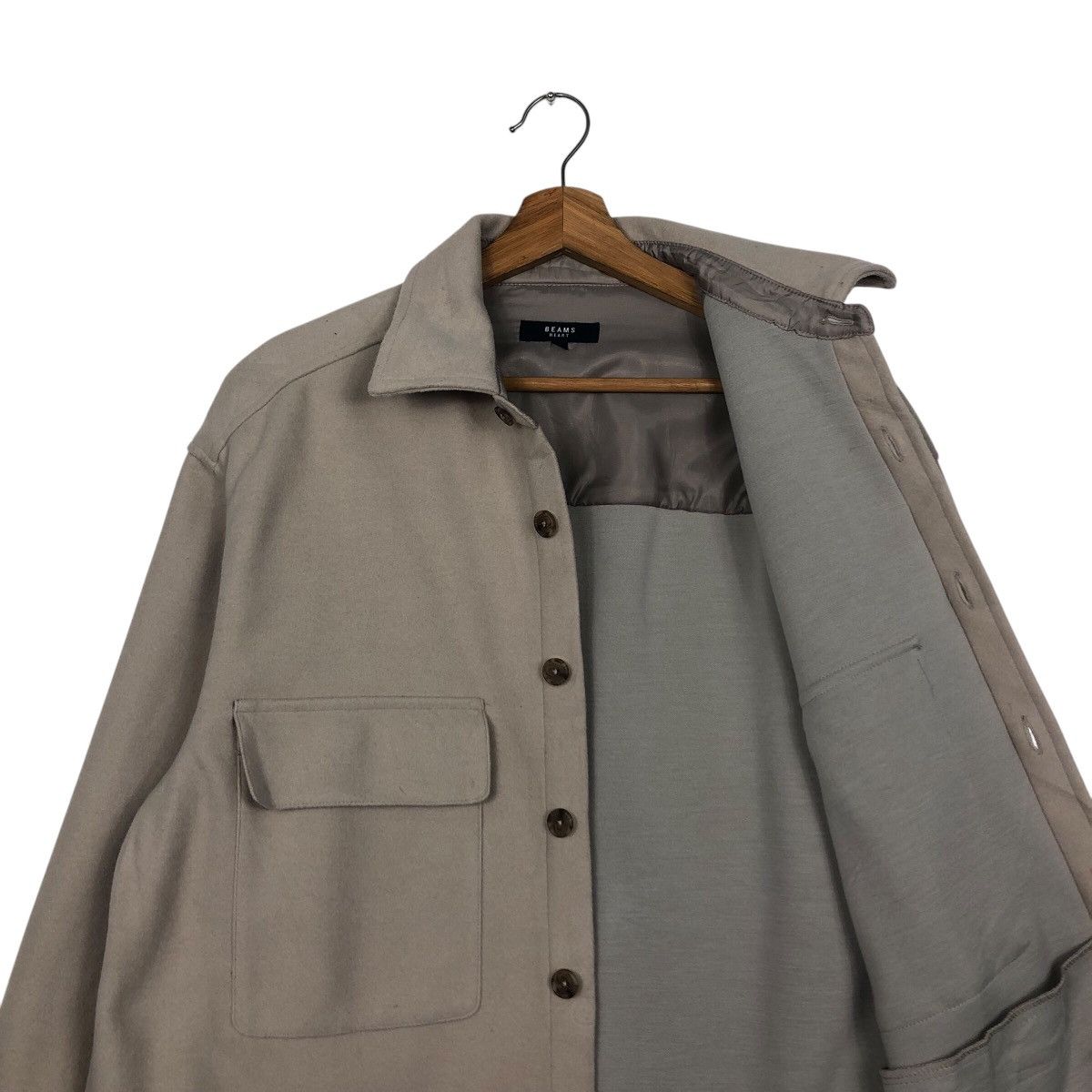 Beams Plus 📌Vintage Wool Chore Jacket Beams Heart Button Issey Miyake Size US M / EU 48-50 / 2 - 13 Thumbnail
