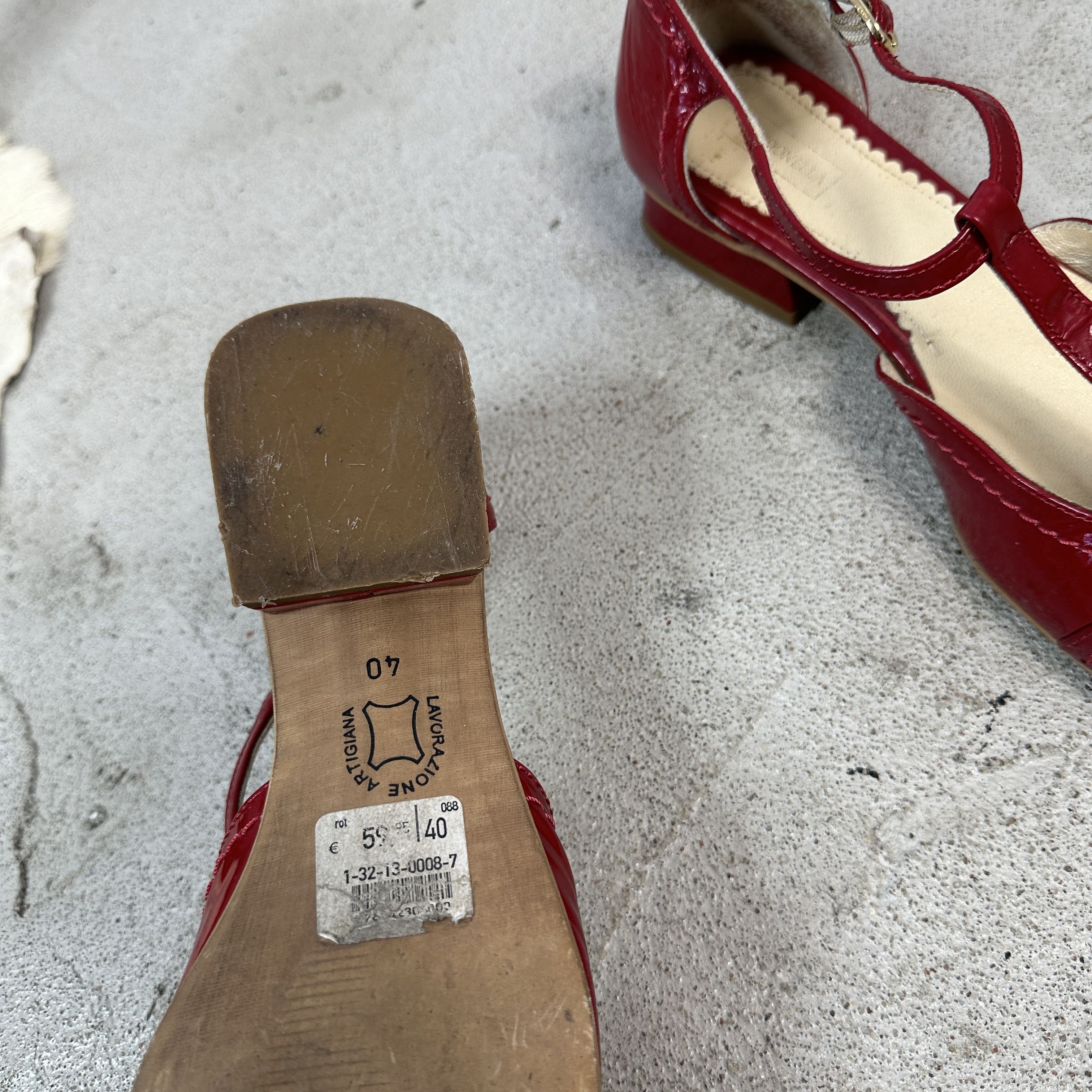 Vintage Buckle Leather Shoes Vintage Cherry Red Size US 10 / IT 40 - 10 Thumbnail