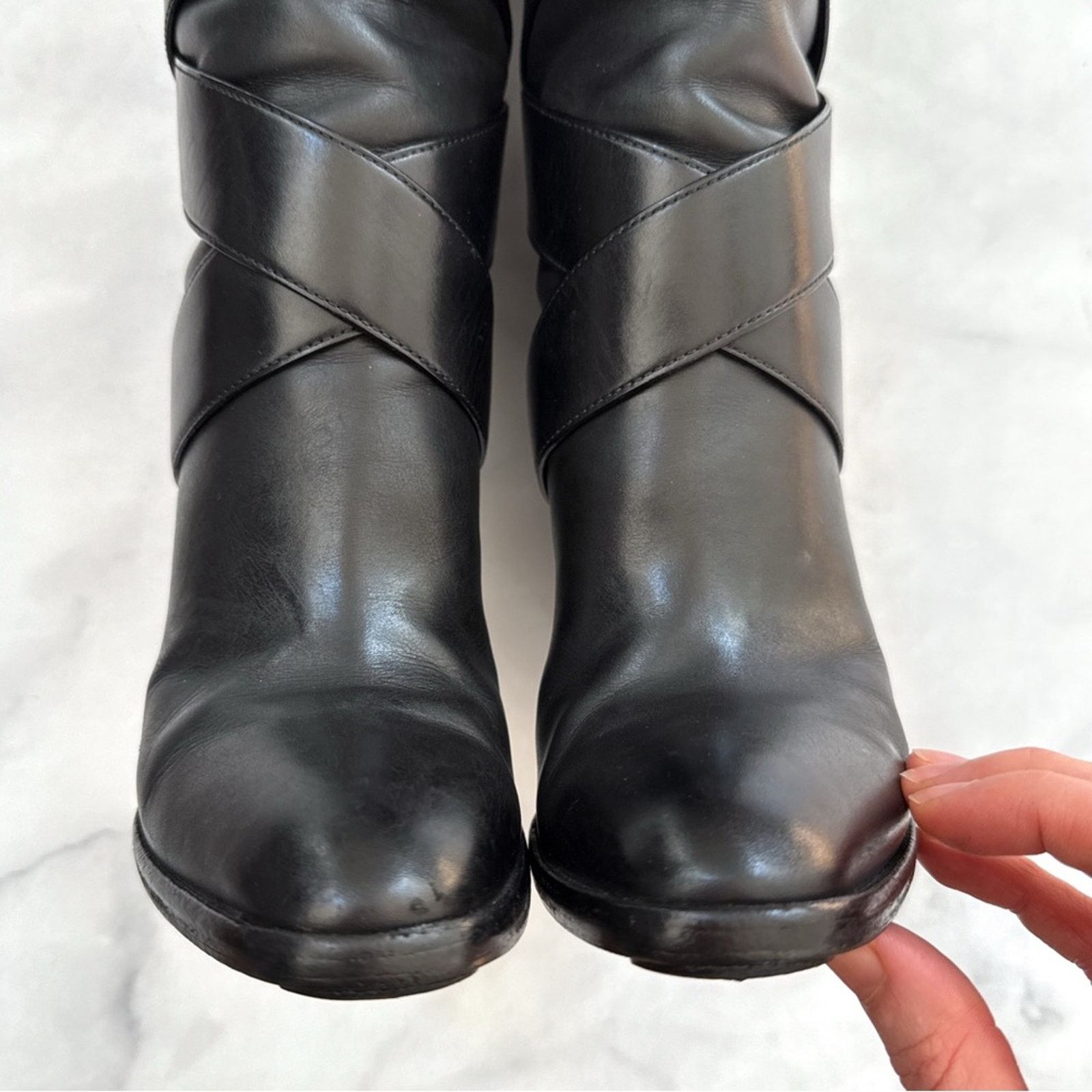 Saint Laurent Paris Saint Laurent Leather Wrap Around Tall Block Heeled Boots 37 Size US 7 / IT 37 - 6 Thumbnail