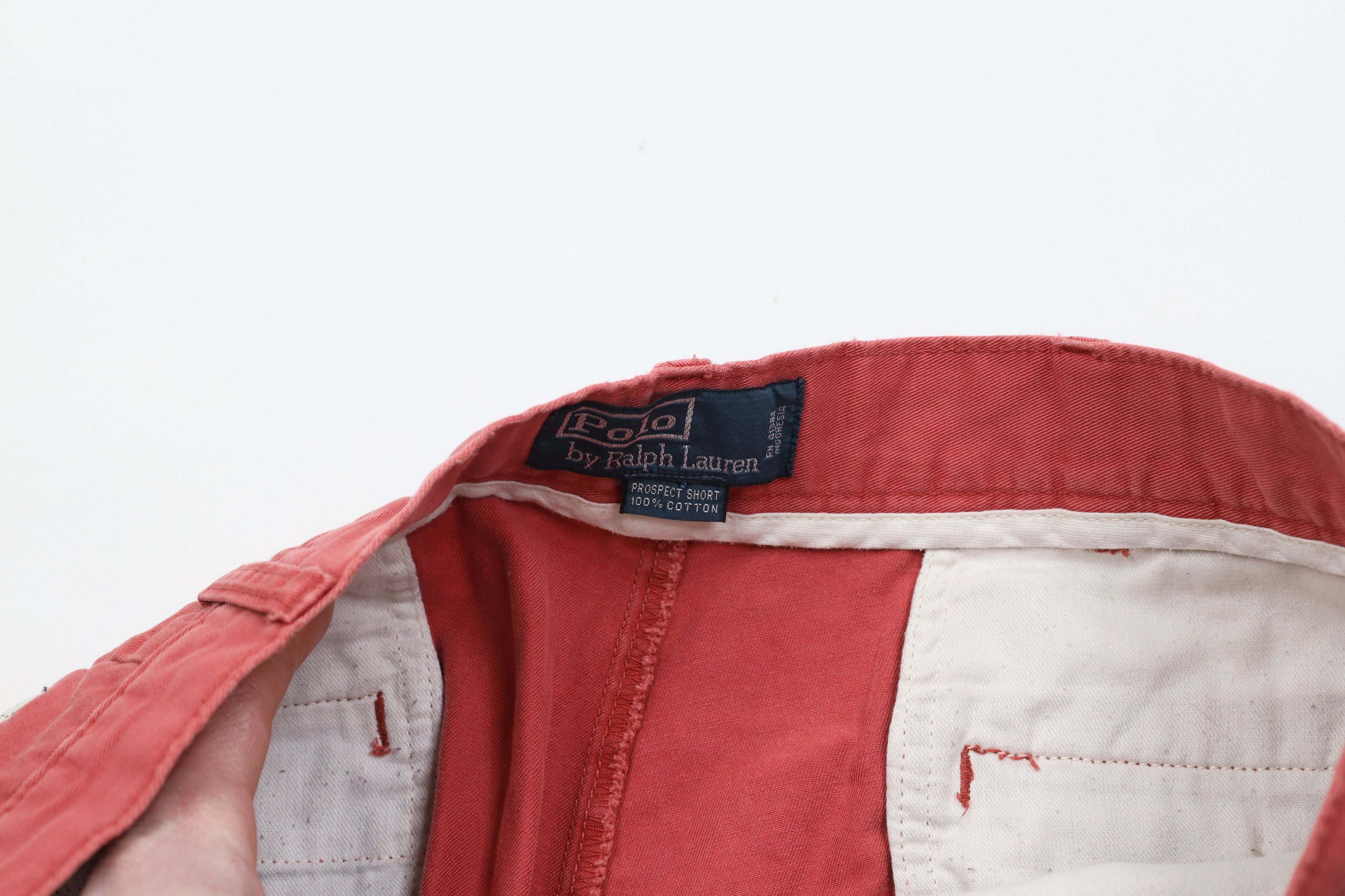 Ralph Lauren Vintage 90s Ralph Lauren Above Knee Chino Golf Shorts Red Size US 34 / EU 50 - 8 Thumbnail