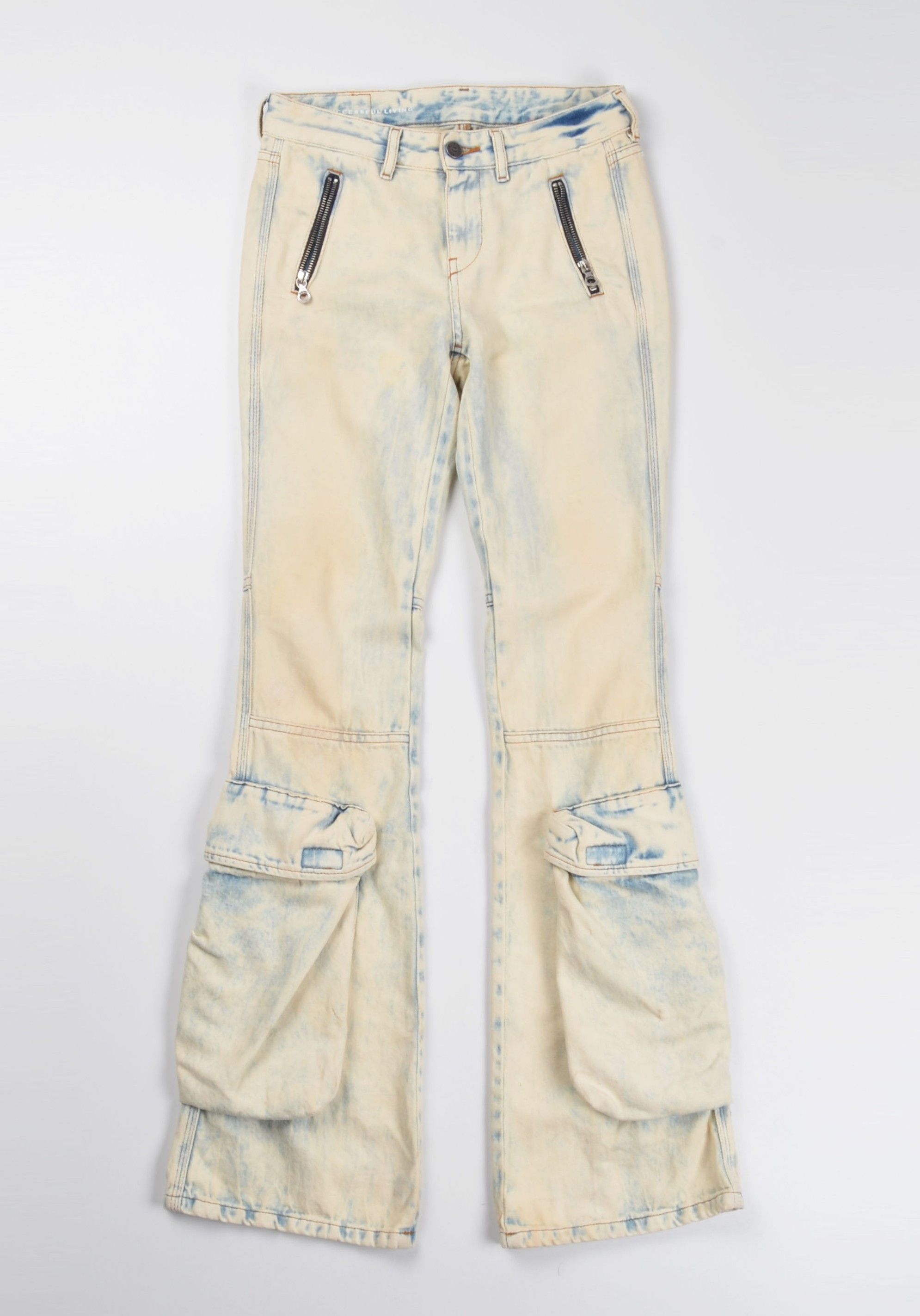 Diesel Y2K D-Poky Bootcut Washed Acid Cargo Denim Jeans