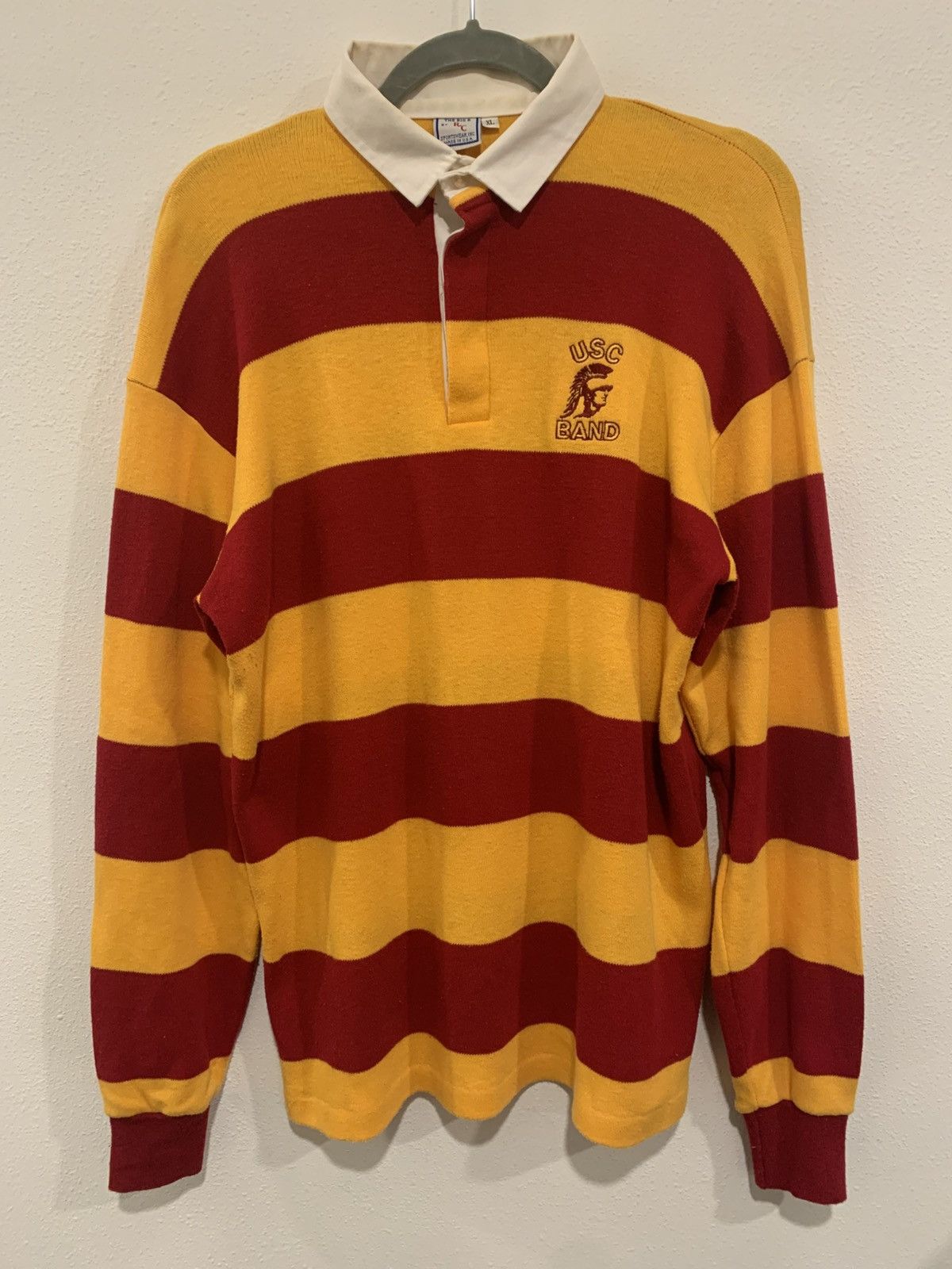Vintage 90”s USC Band Trojans Rugby Polo Long Sleeve Size US XL / EU 56 / 4 - 1 Thumbnail