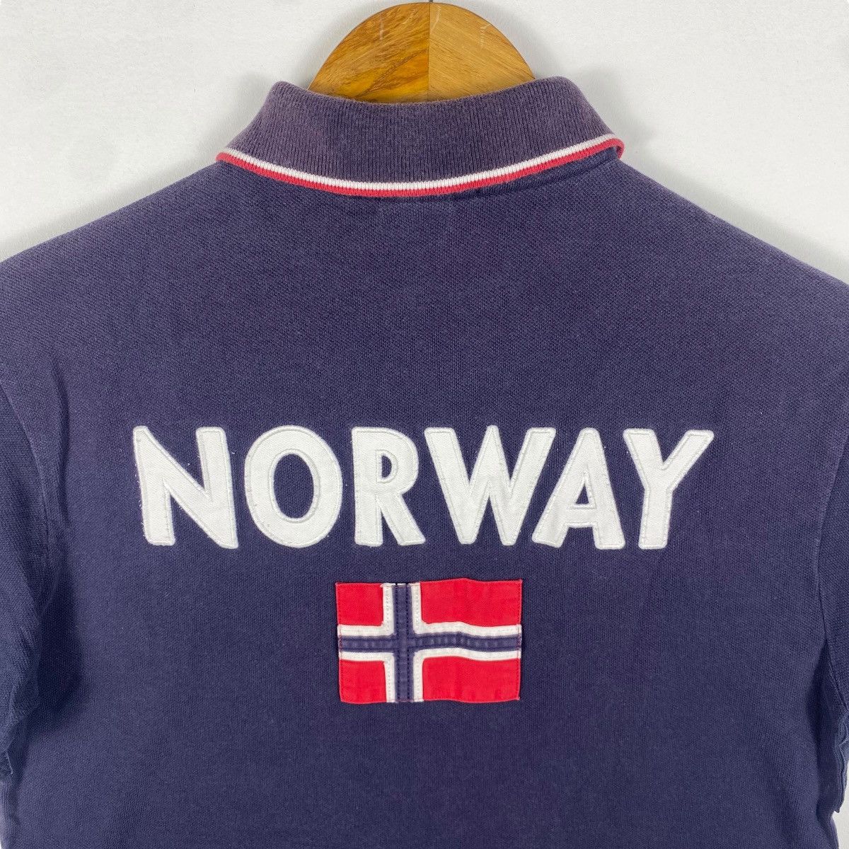 Polo Ralph Lauren × Vintage POLO RALPH LAUREN Norway 1934 #23 Navy Faded Polo Shirt Size S / US 4 / IT 40 - 5 Thumbnail