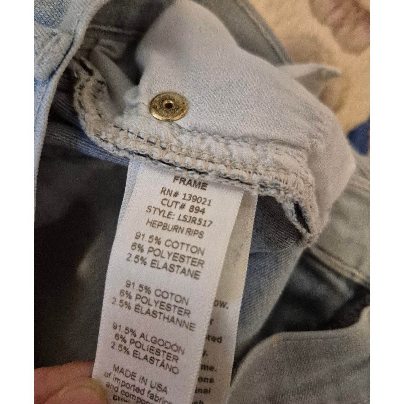 Frame FRAME le Skinny de Jeanne Distressed Light Wash Jeans Stretc Size 29" - 7 Thumbnail