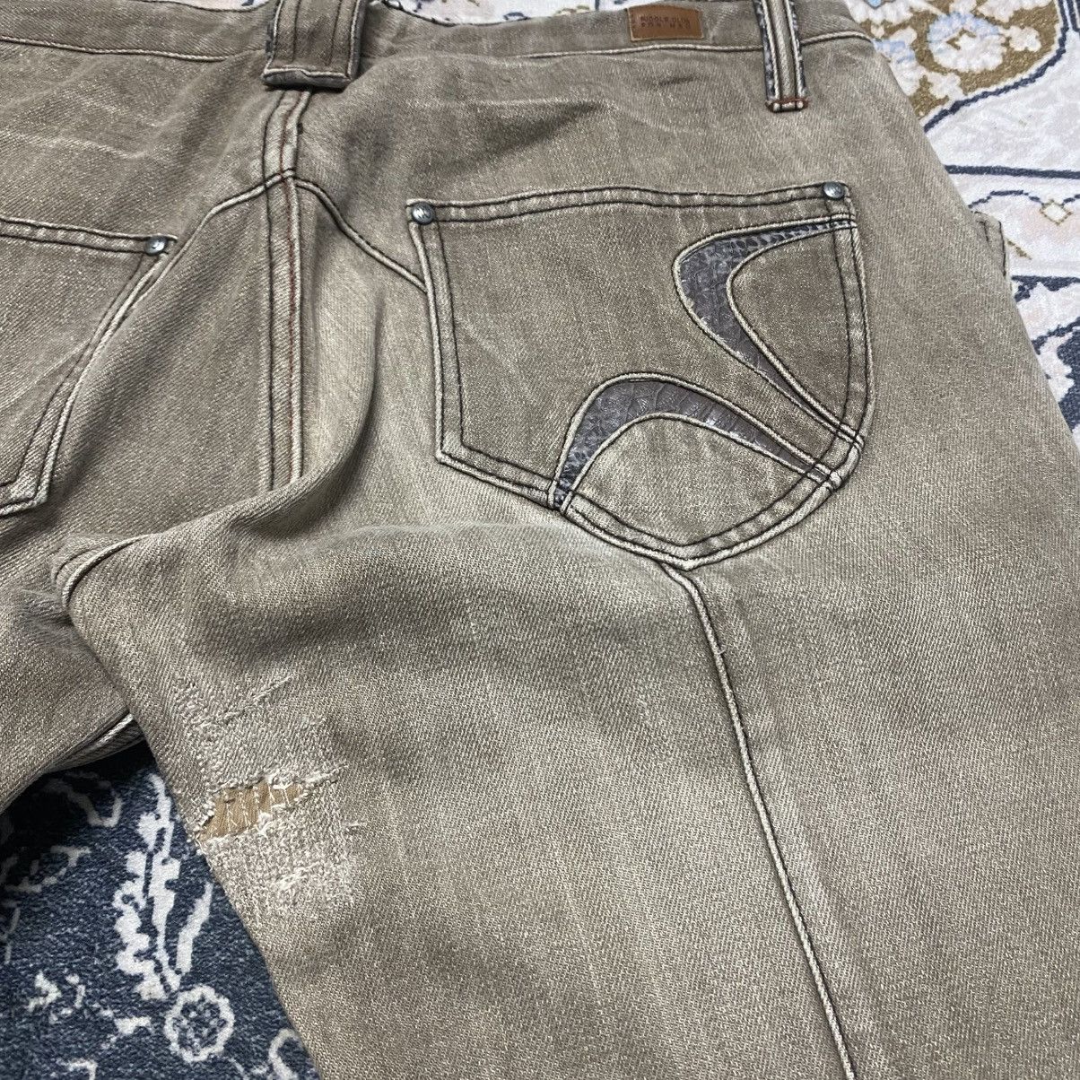 Nicole Club NCFM Fleur Brown Denim Flare Jeans Snake skin Size US 33 - 19 Thumbnail