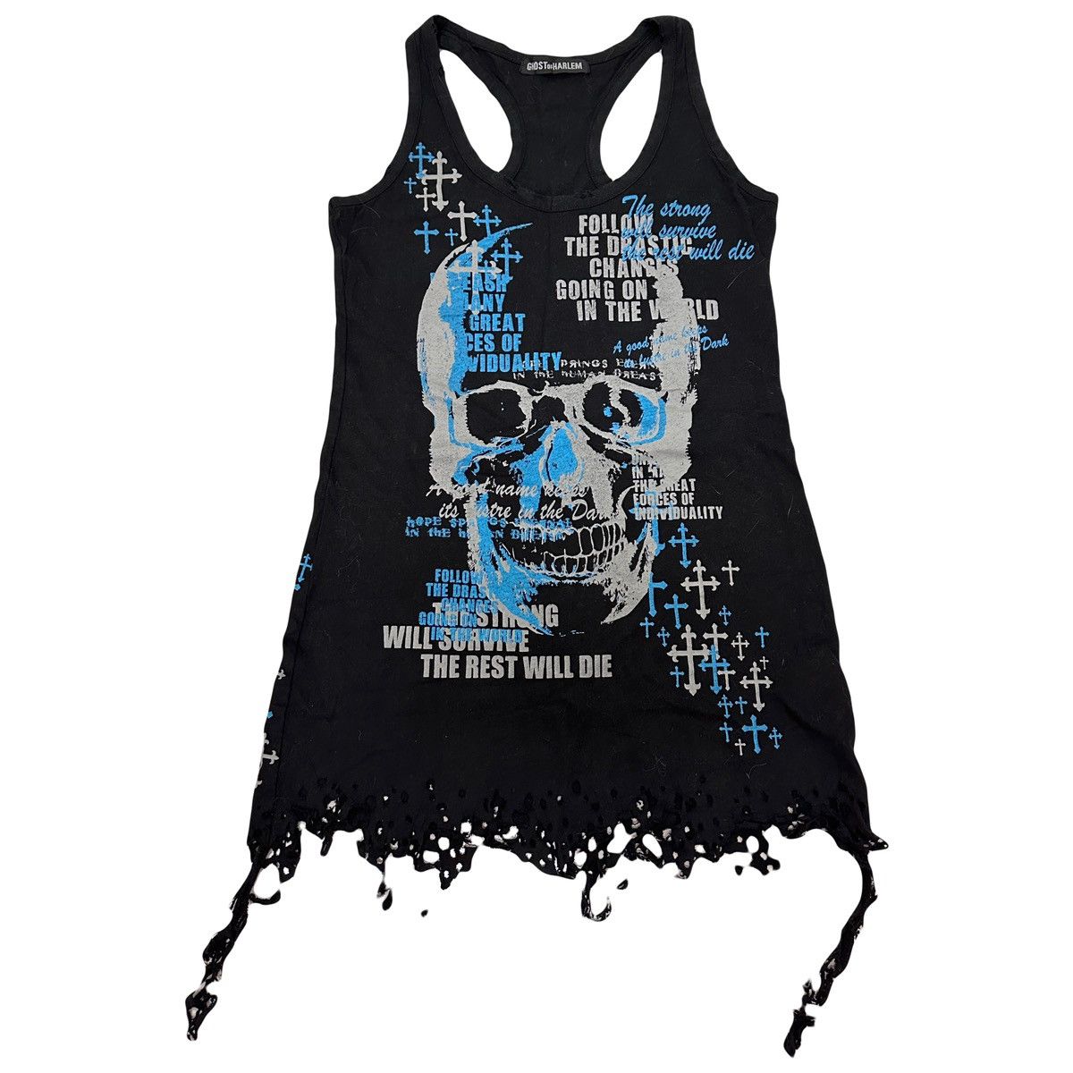 Beauty Beast Y2K Ghost Of Harlem Punk Seditionaries Distressed Tank Top Size S / US 4 / IT 40 - 1 Thumbnail