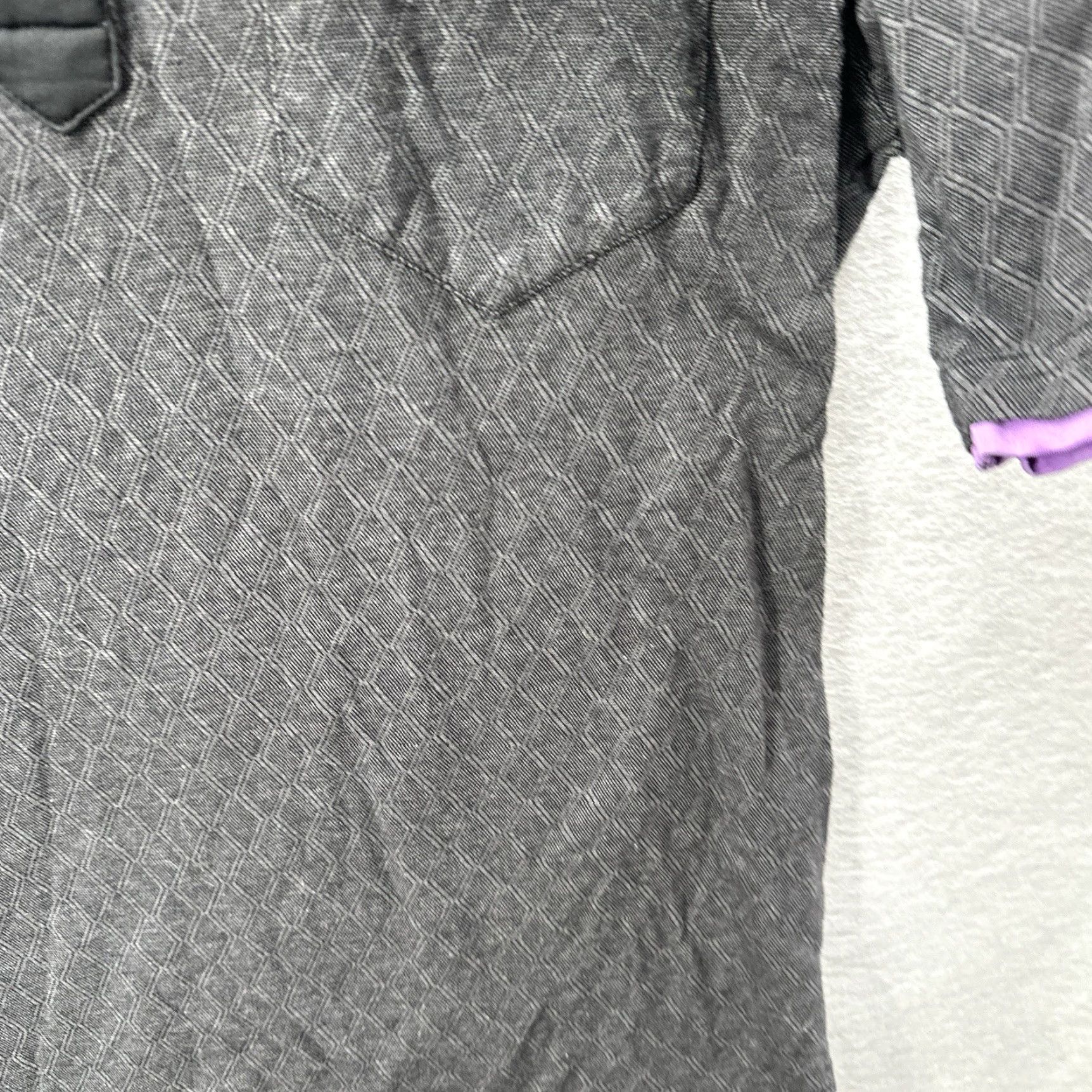 Vintage G Mac Kartel Polo Shirt Mens Medium Stretch Performance Gray Purple Geometric Casual Logo Golf Dad Shirt Size US M / EU 48-50 / 2 - 6 Thumbnail