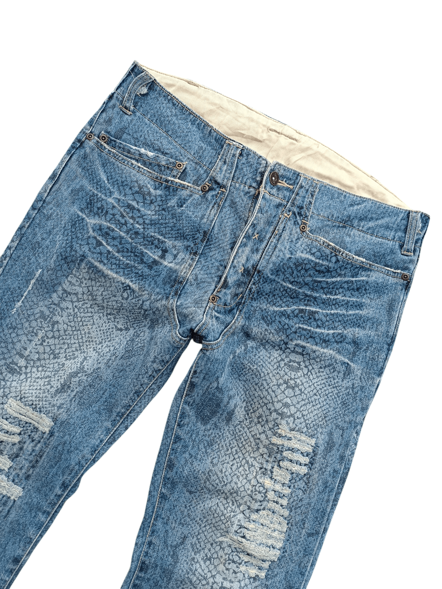 Japanese Brand × Jean RARE 🔥 Japanese Brand Snake Skin Distressed Jeans Size US 32 / EU 48 - 4 Thumbnail