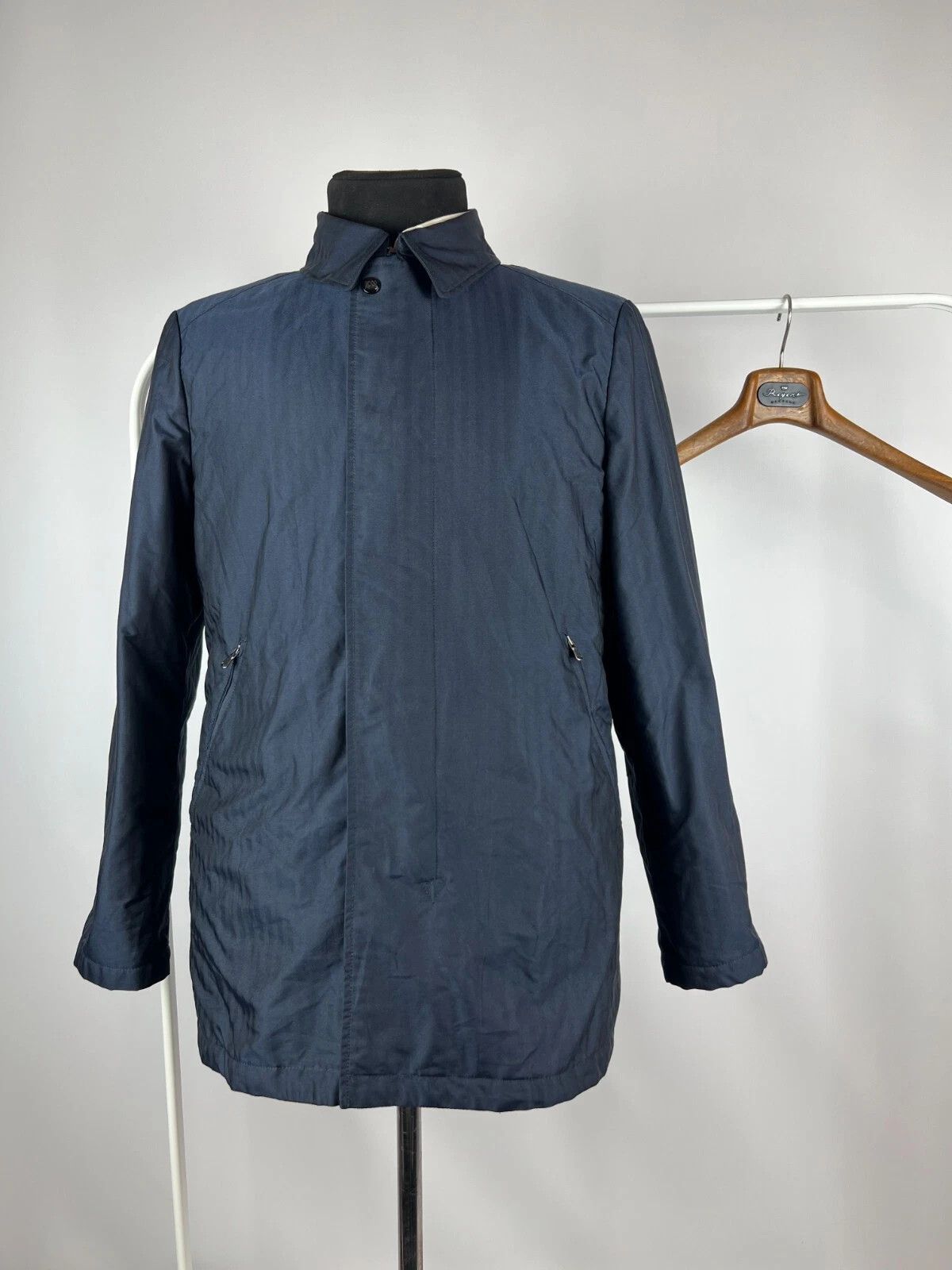 Boggi Boggi Milano Herringbone Classic Rain-Stop Coat Jacket Size US M / EU 48-50 / 2 - 1 Thumbnail