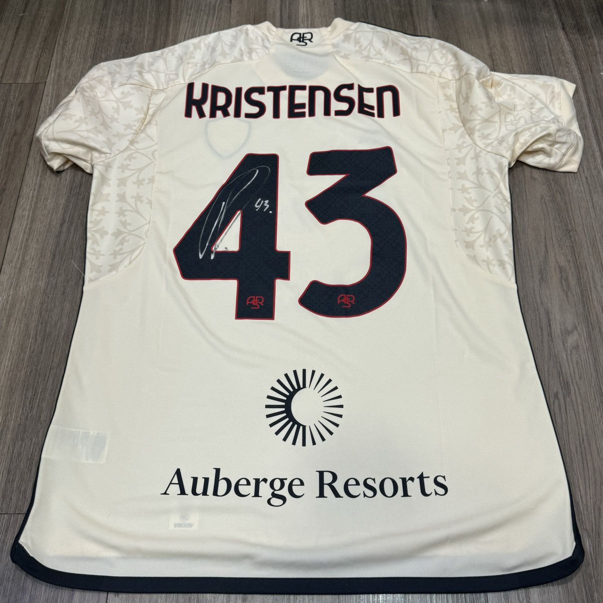 Adidas Roma 23/24 match issued/worn shirt #43 Kristensen Size US L / EU 52-54 / 3 - 2 Thumbnail