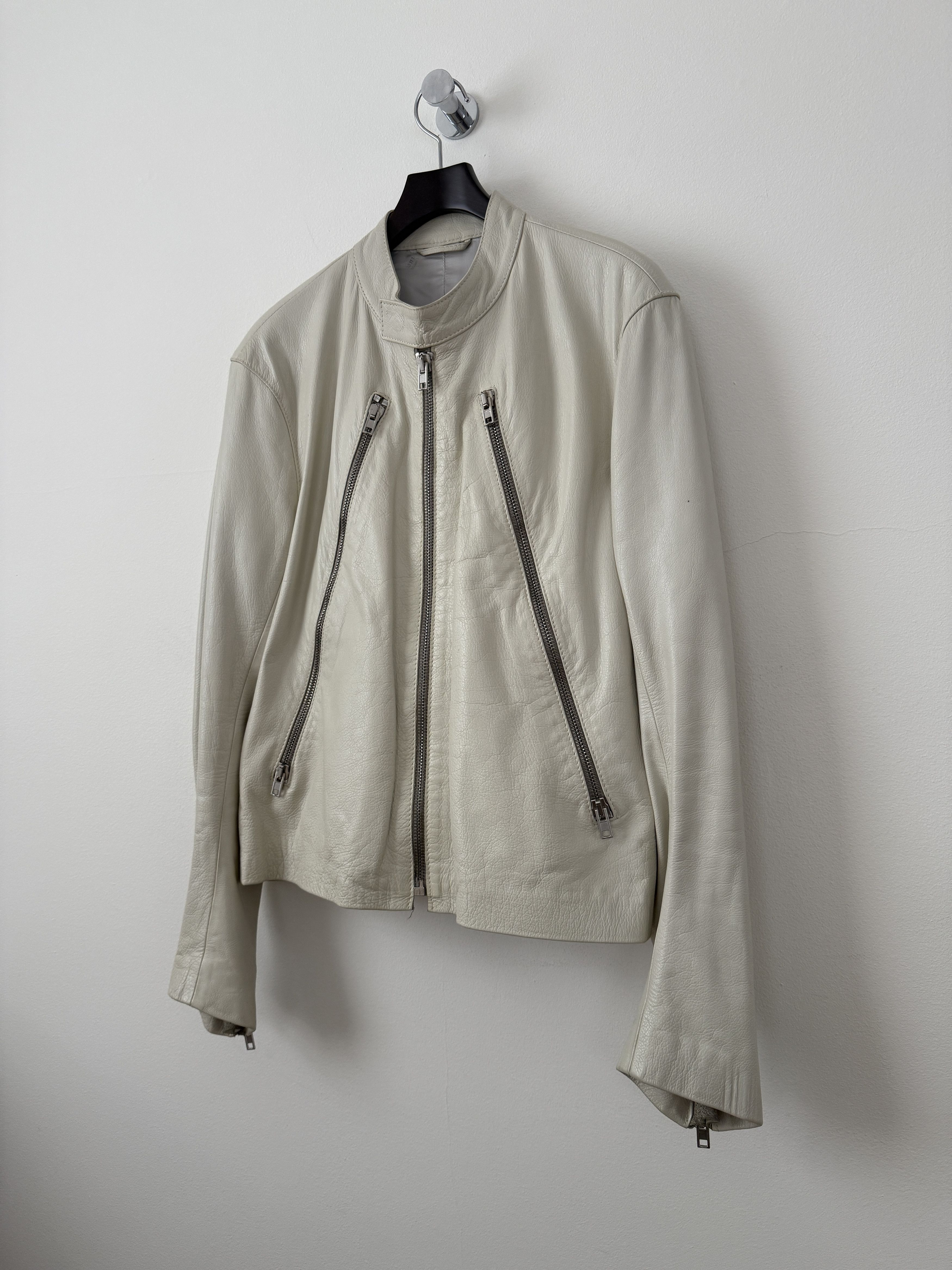 5 Zip Leather Moto Jacket