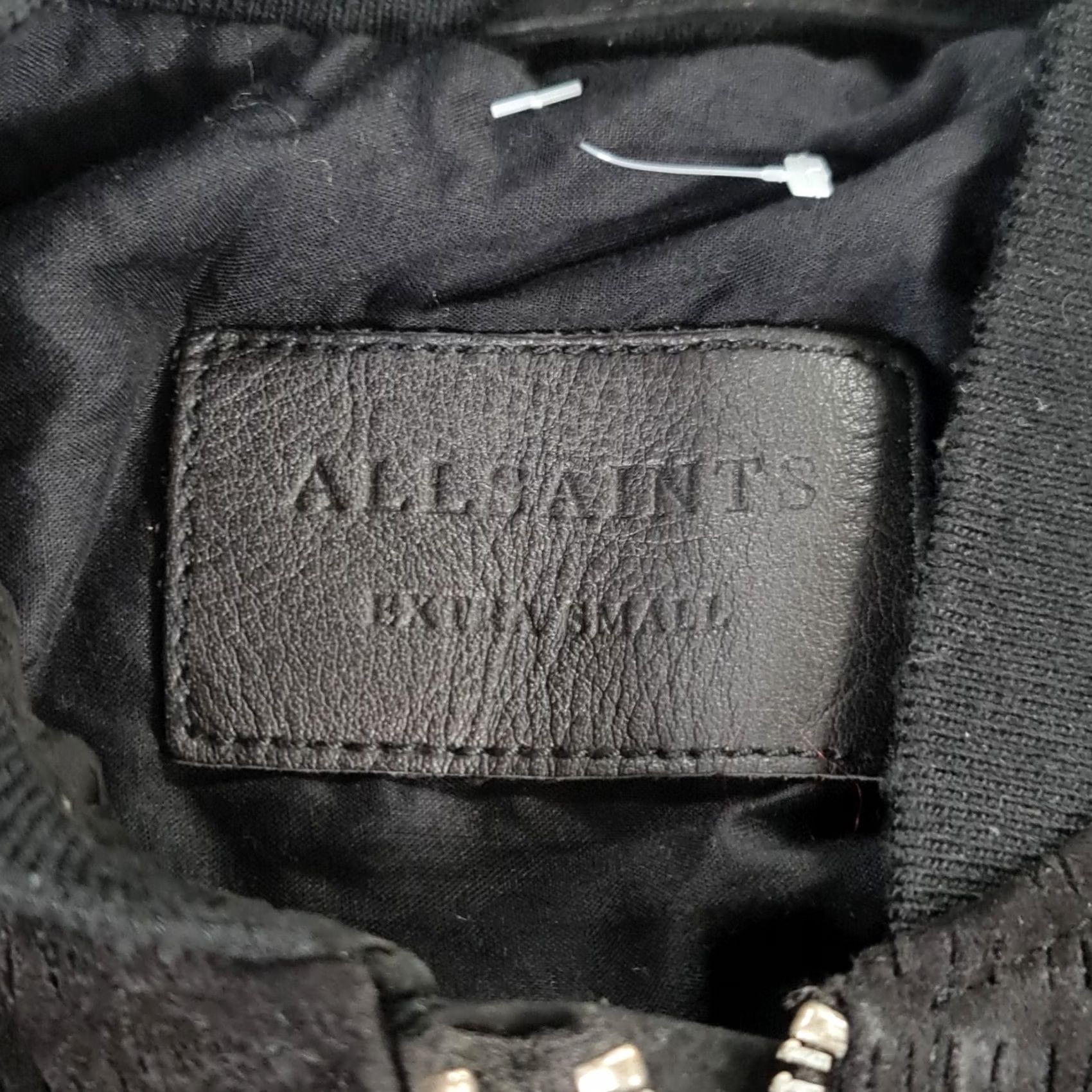 Allsaints AllSaints Mens Jacket Bomber Black XS Suede Goat Skin Perring Full Zip Size US XS / EU 42 / 0 - 3 Thumbnail