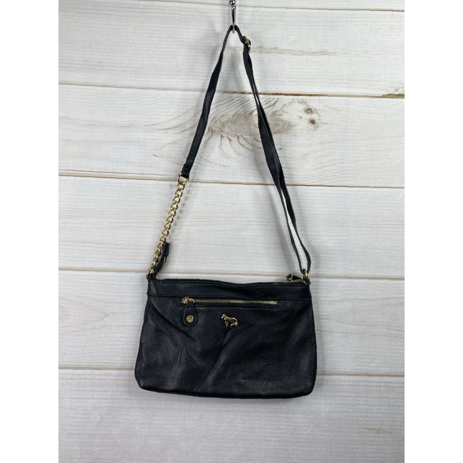 Vintage Emma Fox Leather Crossbody Bag Black Designer Handbag Small Pockets Crossbody Womens Vintage No Size ONE SIZE - 6 Thumbnail