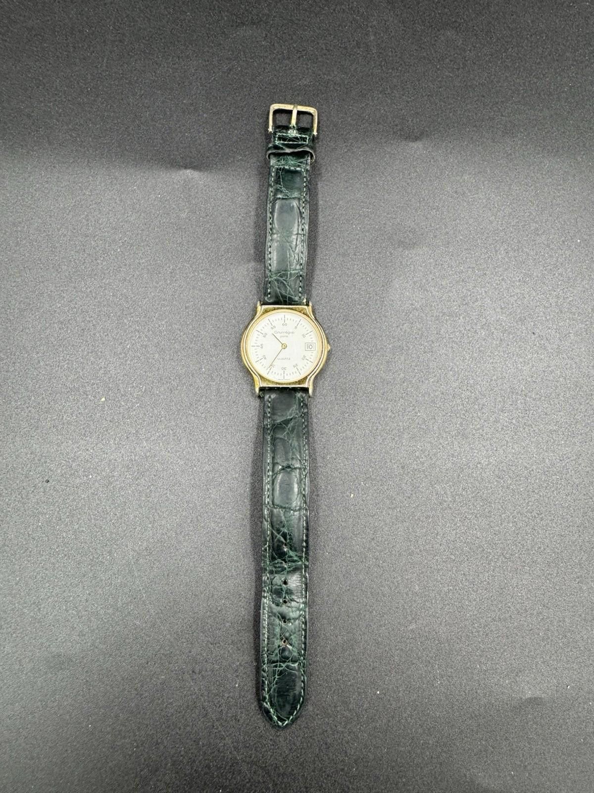 Courreges Vintage Courreges Paris Quartz Date Watch Swiss Made White D Size ONE SIZE - 4 Thumbnail