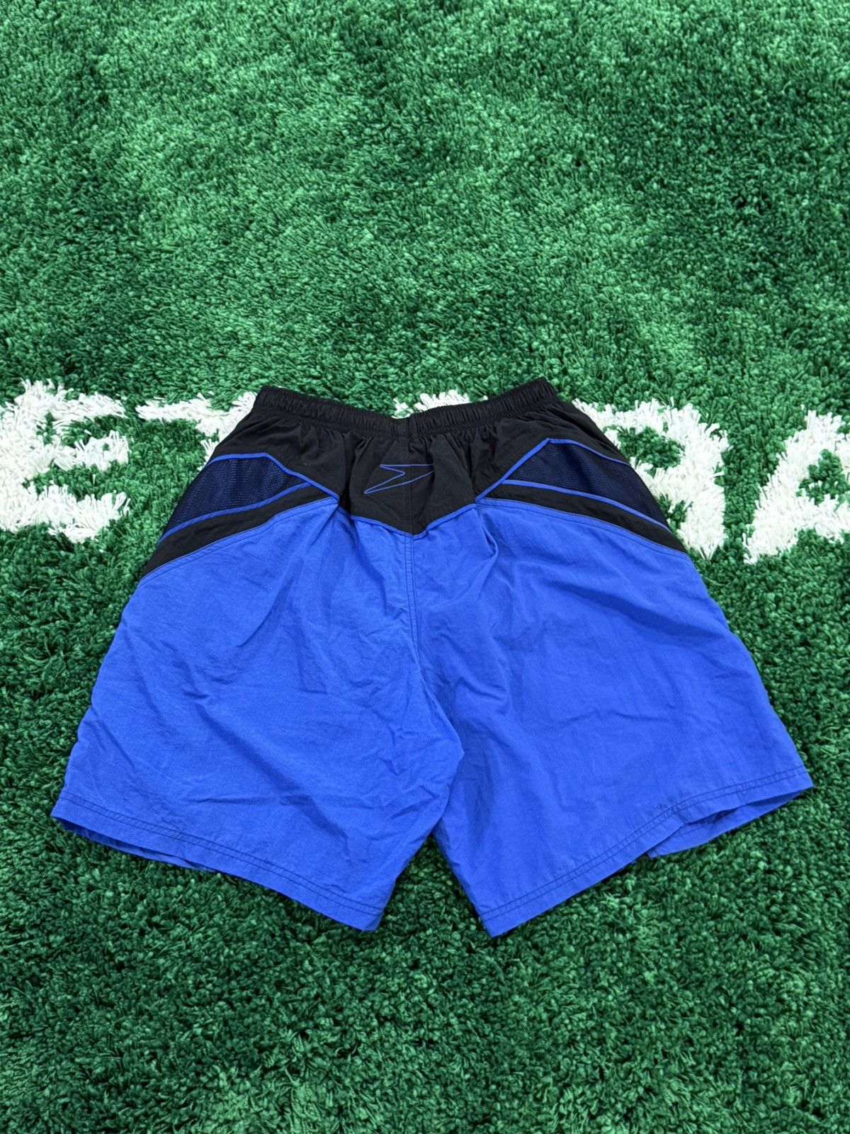 Speedo × Vintage Vintage Speedo Blue Black Logo Shorts Large 90s Retro Size US 34 / EU 50 - 5 Thumbnail