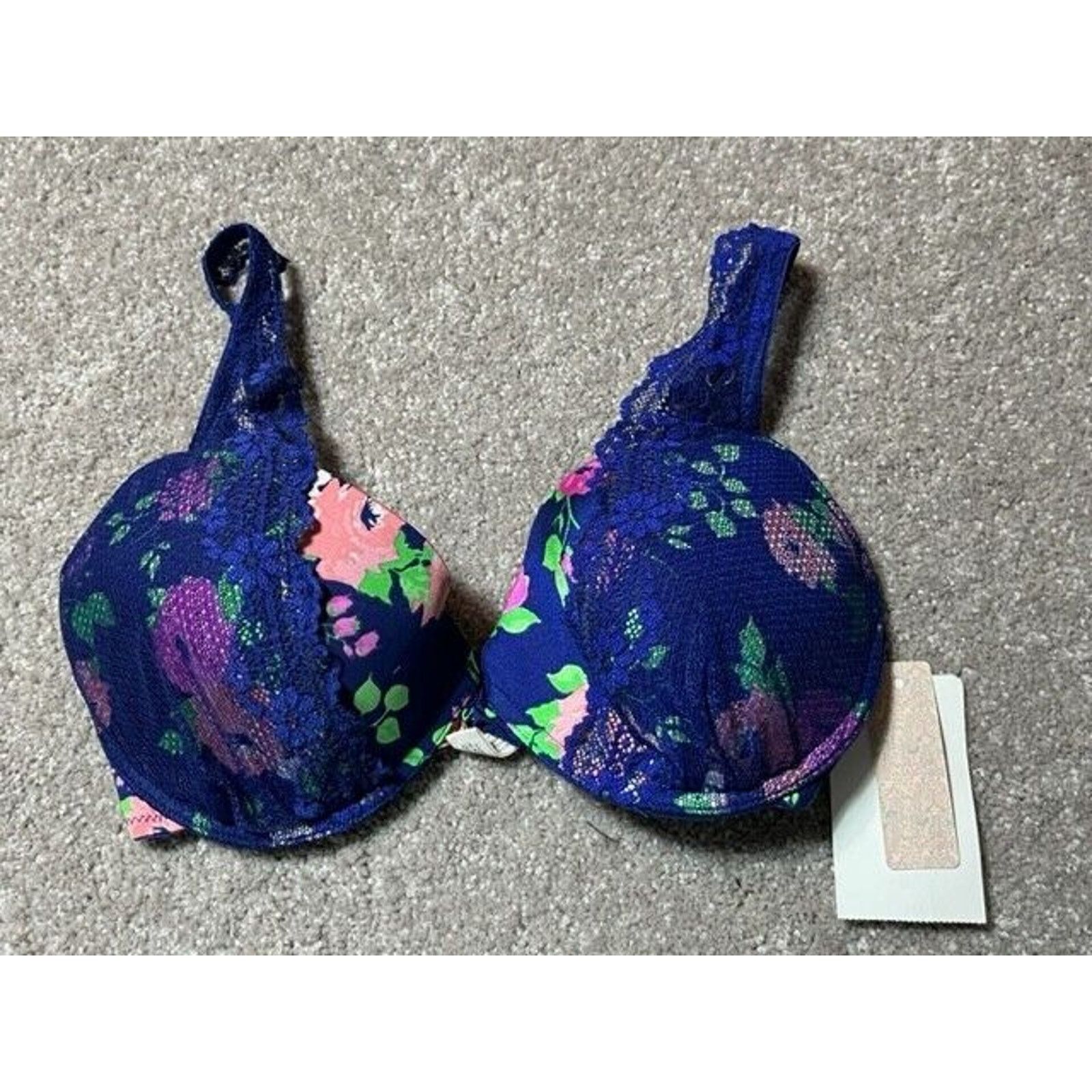Other Underella by Ella Moss Bra 32DD Eden Floral Underwire Blue Size ONE SIZE - 1 Thumbnail