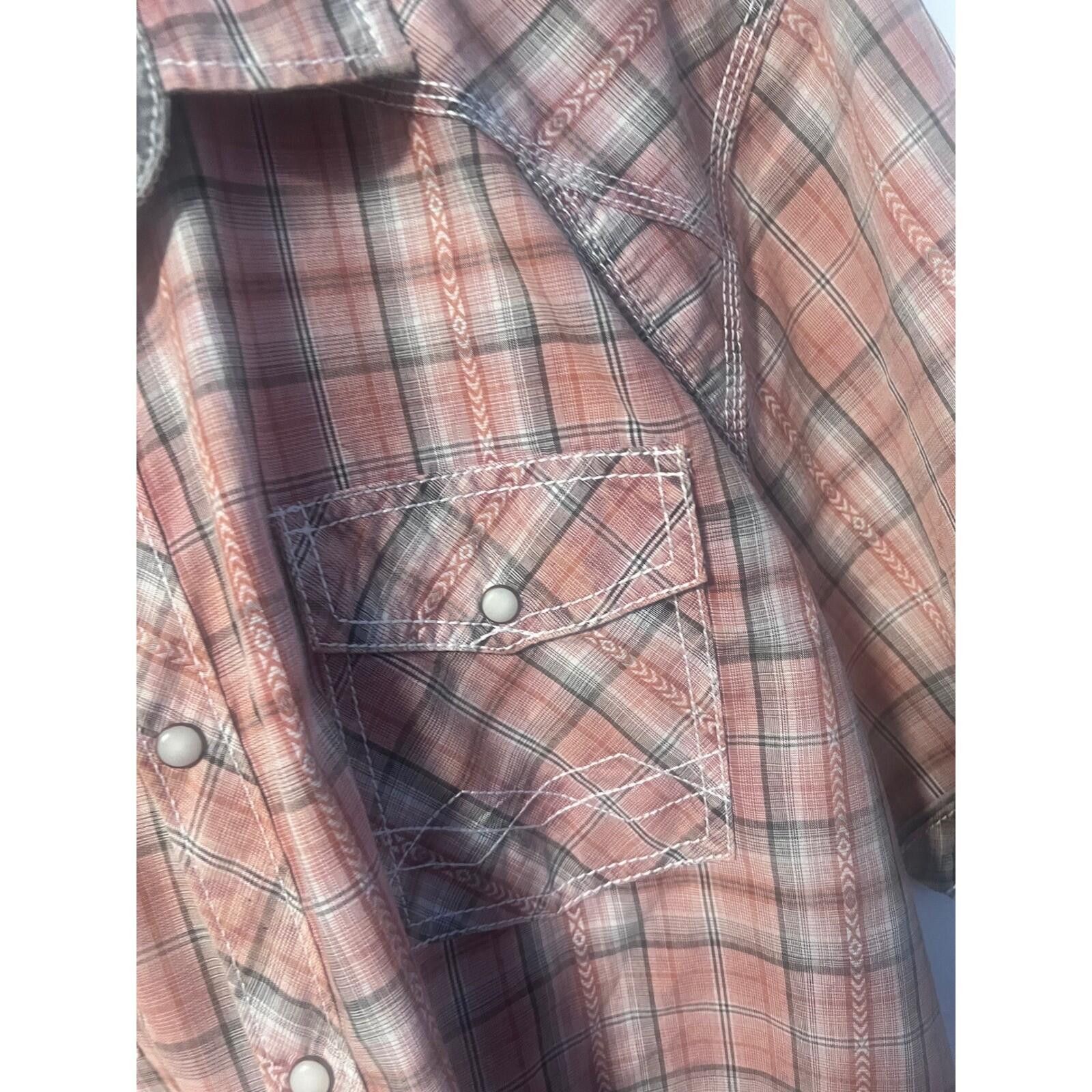 Other BKE Vintage Shirt Mens 2XL Salmon Plaid Western Pearl Snap Size US XXL / EU 58 / 5 - 4 Thumbnail