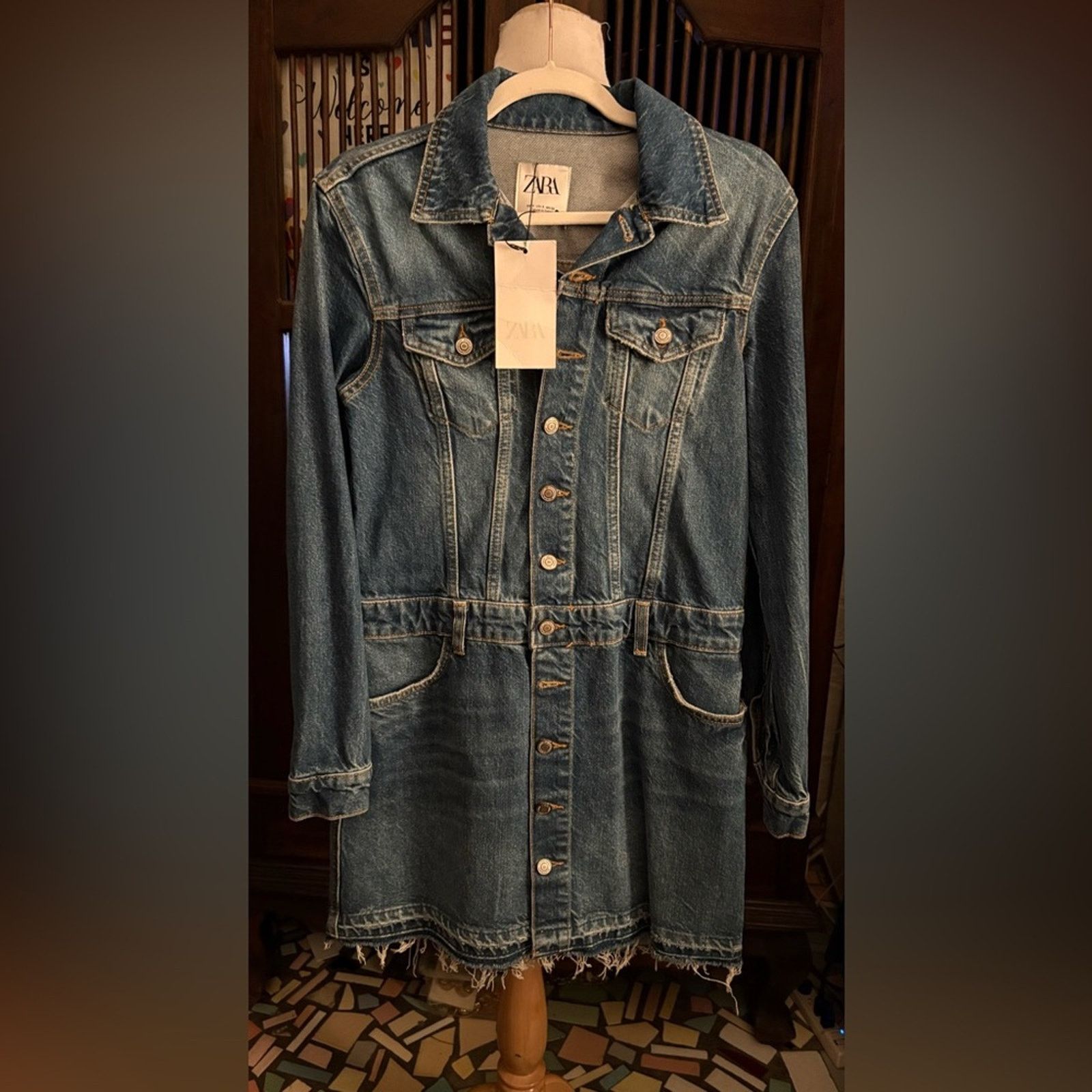 Zara ZARA WOMEN-TRF DENIM MINI DRESS | Grailed