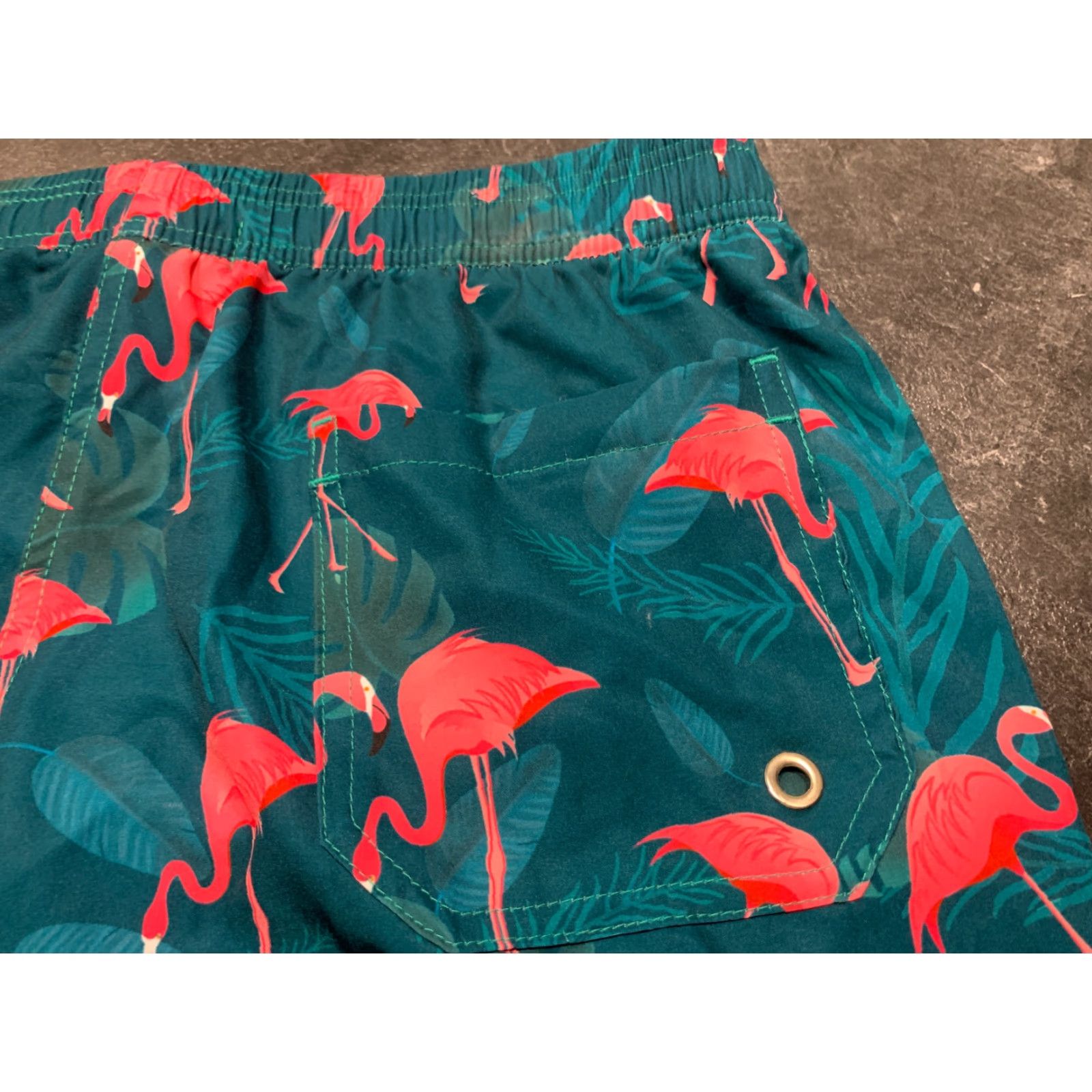 Vintage VINTAGE Flamingo Men’s Swim Trunks Green Size 34 Bottom Beach Shorts Size US 34 / EU 50 - 6 Thumbnail