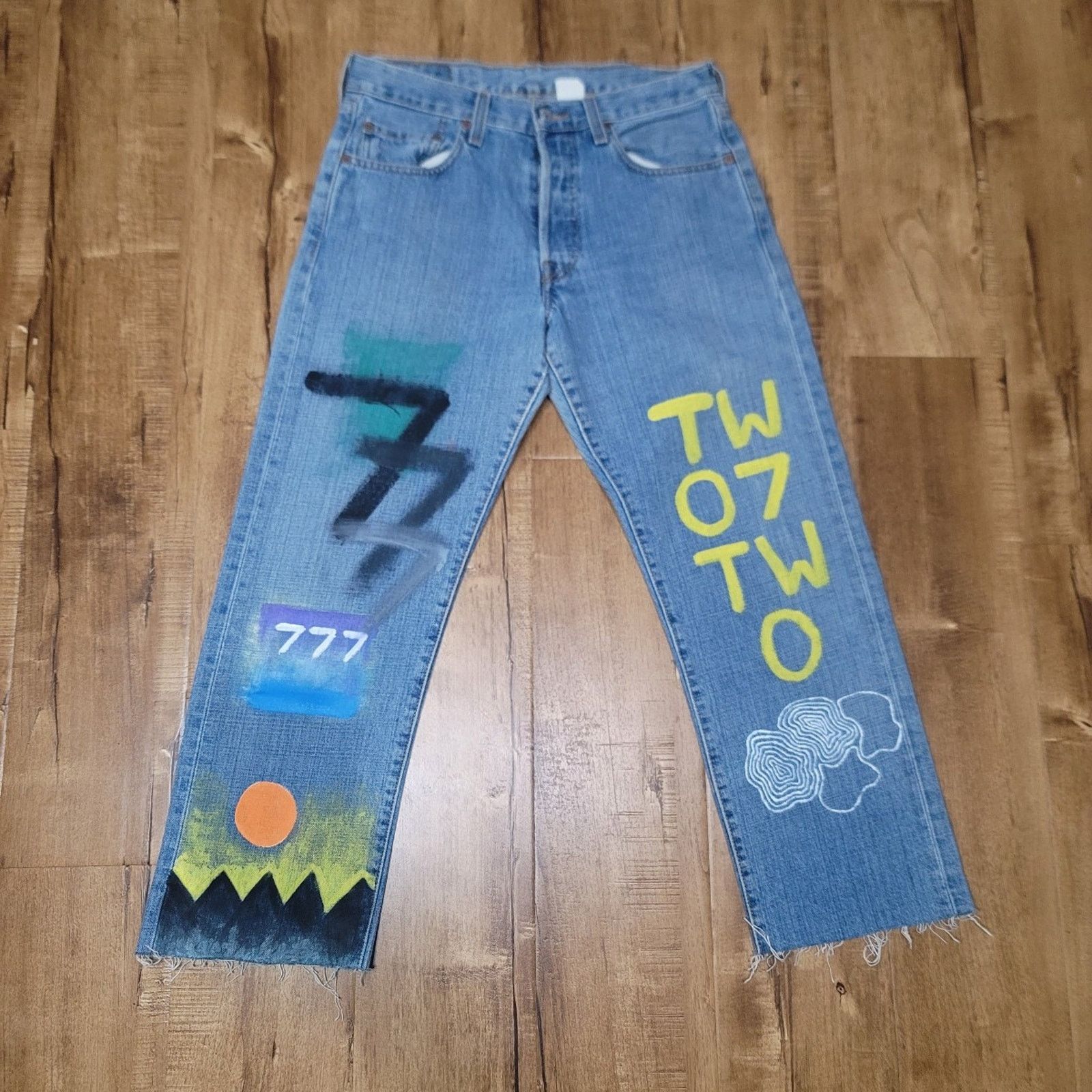 Levi's Levi's 501 Custom Hand Painted Jeans Size 30" / US 8 / IT 44 - 1 Thumbnail