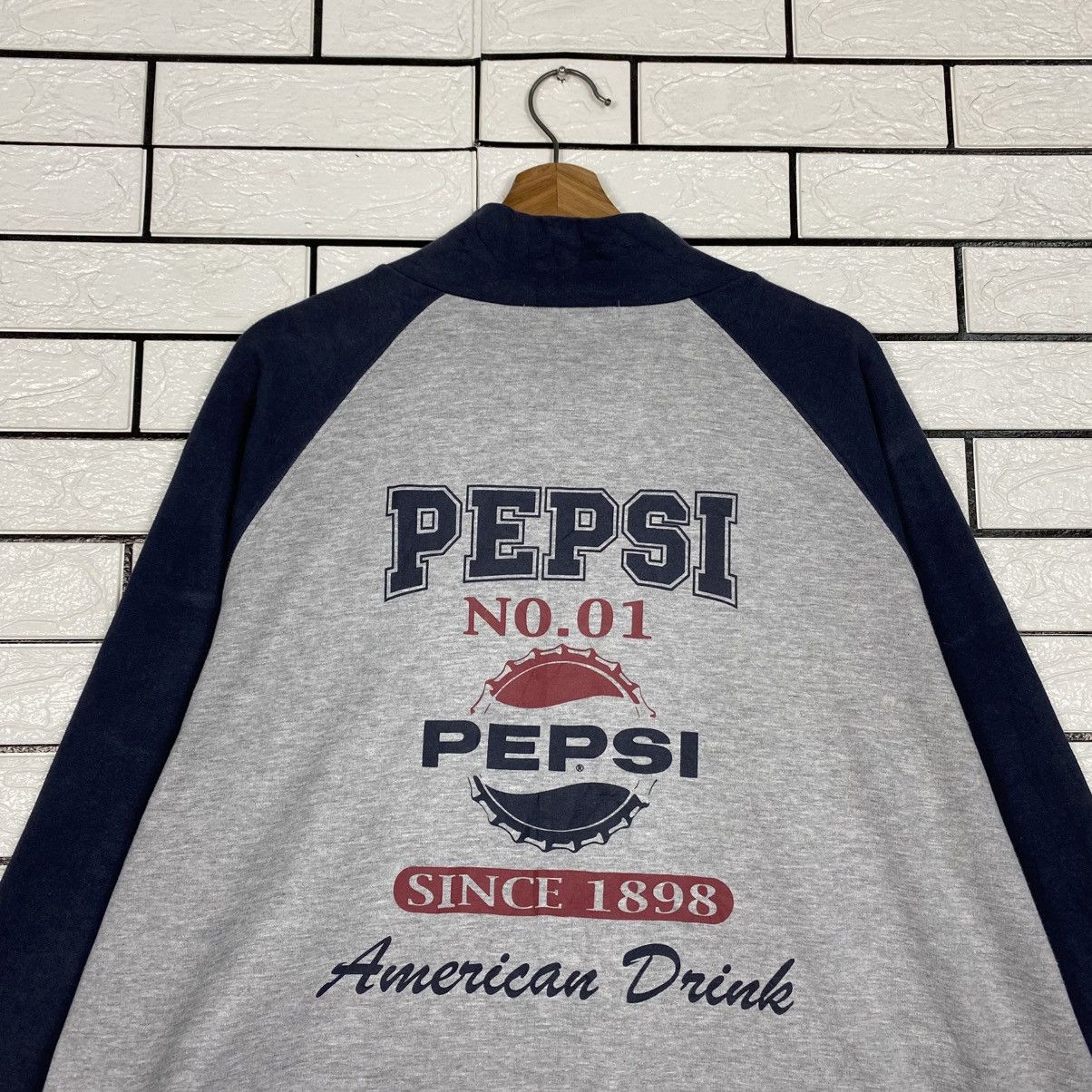 Japanese Brand 📌Vintage Zipper Sweater Pepsi Big Logo Size US L / EU 52-54 / 3 - 10 Thumbnail