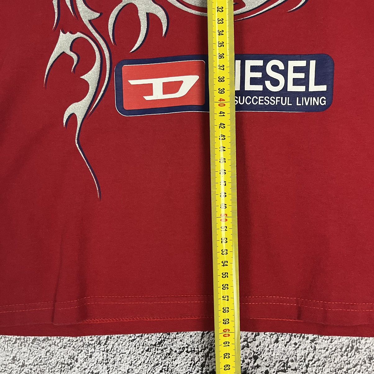 Diesel × Vintage 👹 VINTAGE 👹 Diesel Tribal Dragon Printed D big logo Red Tee Size M / US 6-8 / IT 42-44 - 14 Thumbnail