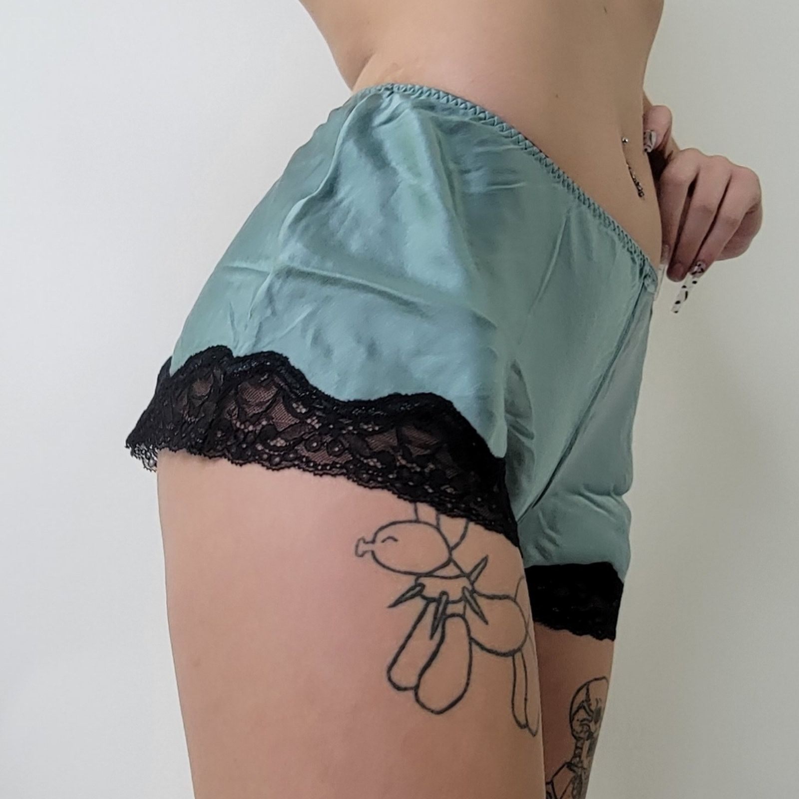 Designer Samantha Change Classic Silk Tap Shorts - Clearwater - M Size ONE SIZE - 4 Thumbnail