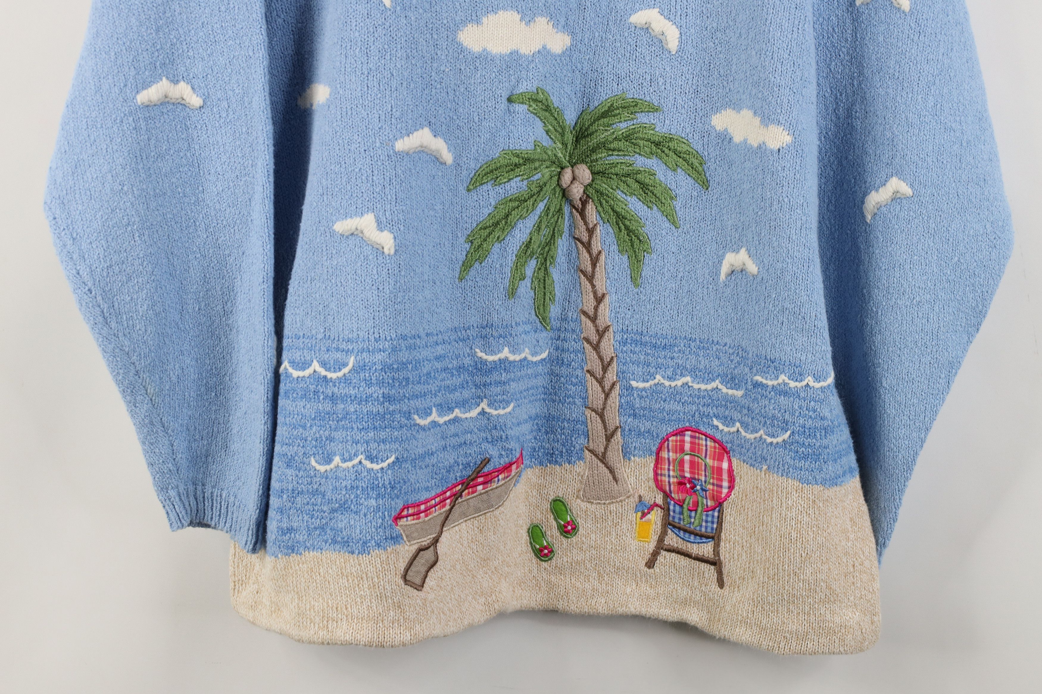 Vintage Vintage 90s Streetwear Knit Beach All Over Print Sweater Size L / US 10 / IT 46 - 3 Thumbnail