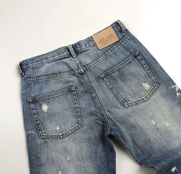 If Six Was Nine × Jean × Le Grande Bleu (L.G.B.) Denim Nero Custom Fadding Distressed Pants Size US 30 / EU 46 - 8 Thumbnail