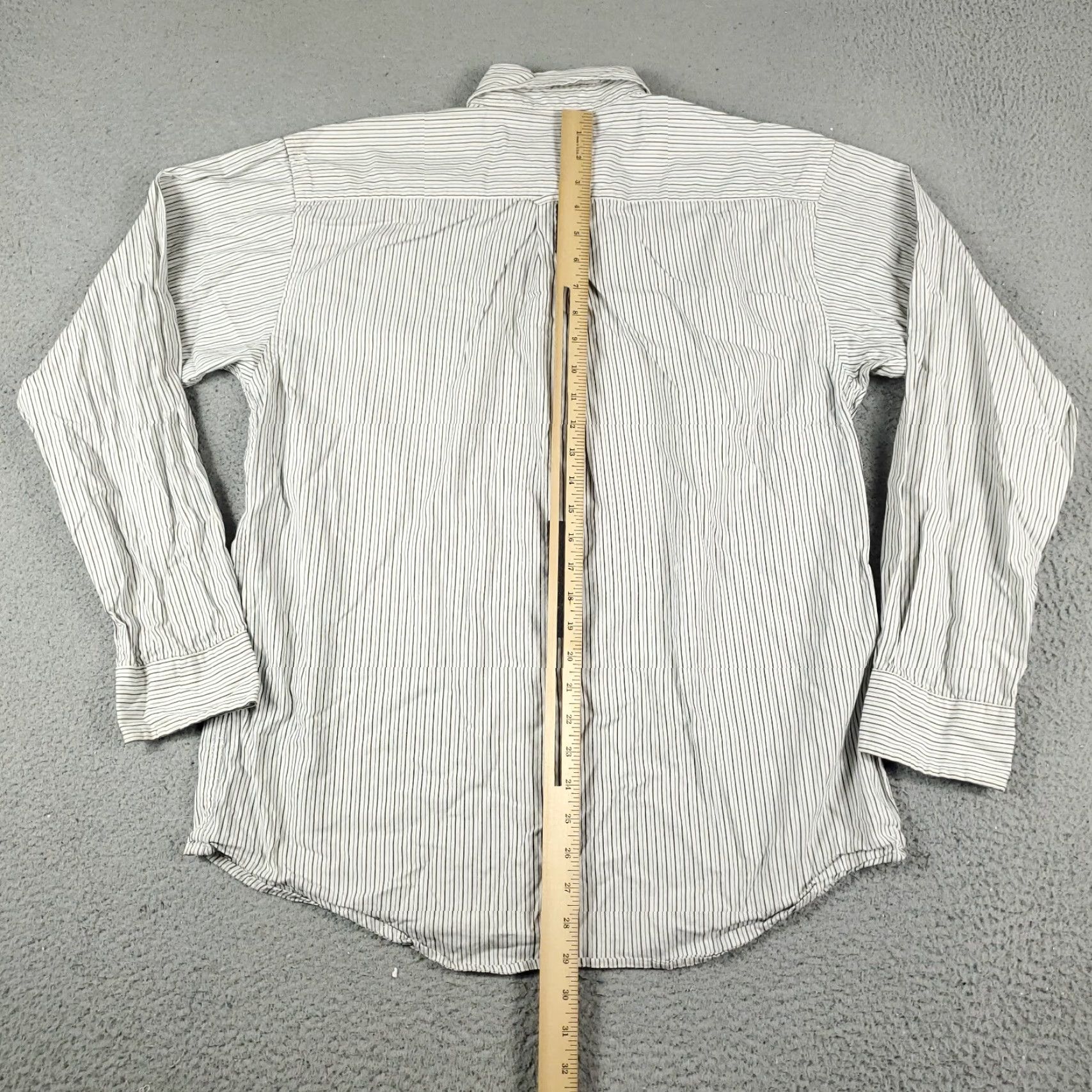 American Eagle Outfitters American Eagle Button-Up Shirt Mens Medium Gray White Striped Long Sleeve Collared Size US M / EU 48-50 / 2 - 7 Thumbnail
