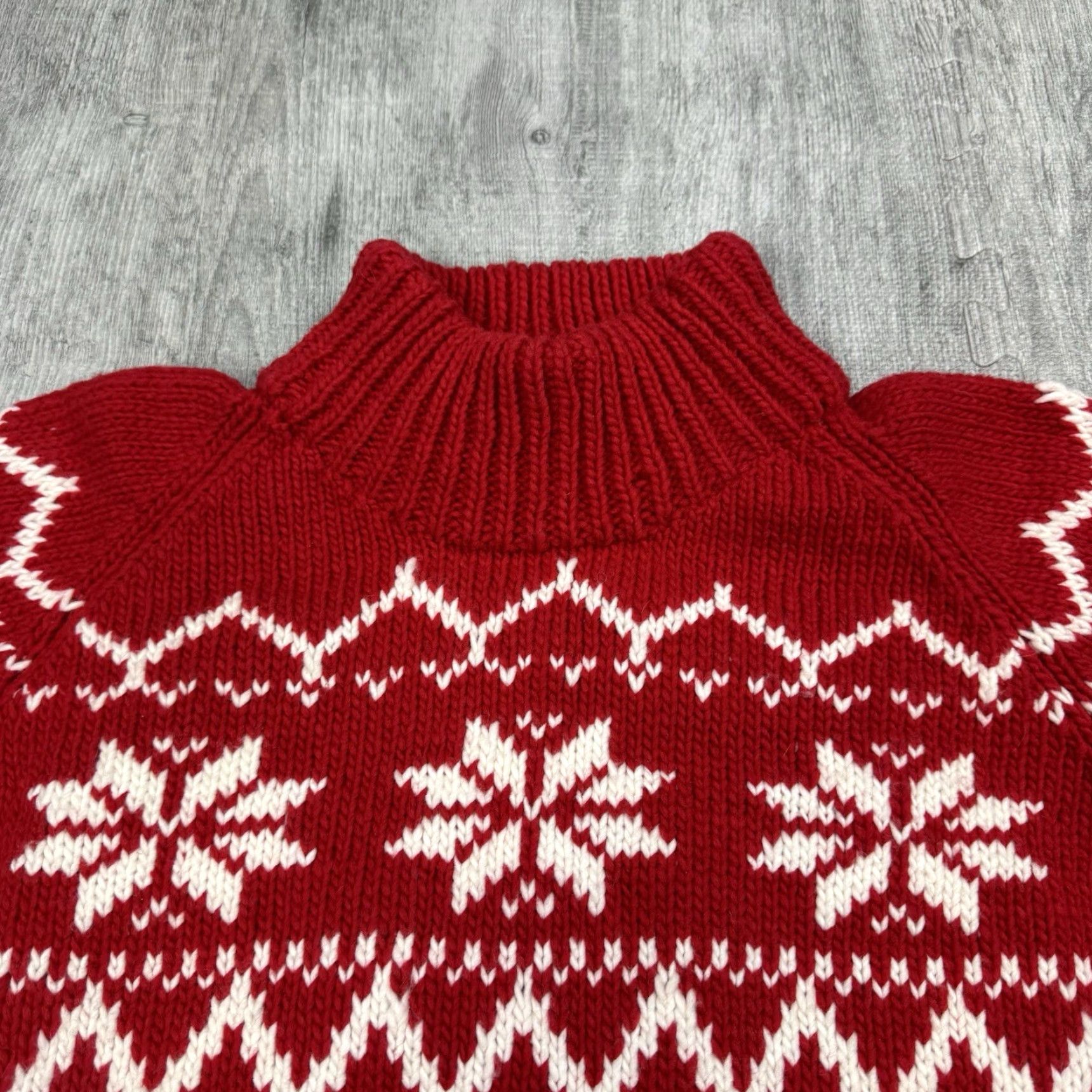 Vintage VINTAGE CHILLY DOG HAND KNIT RED NORDIC FAIR ISLE SWEATER Adult L/XL Heavy High Neck Pullover Mens Size US L / EU 52-54 / 3 - 2 Thumbnail