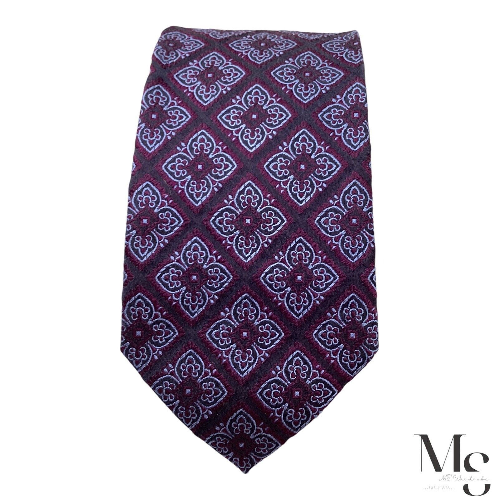 Romeo Gigli ROMEO GIGLI Purple Floral Silk Tie Made In Italy W: 3.25" EX Size ONE SIZE - 3 Thumbnail