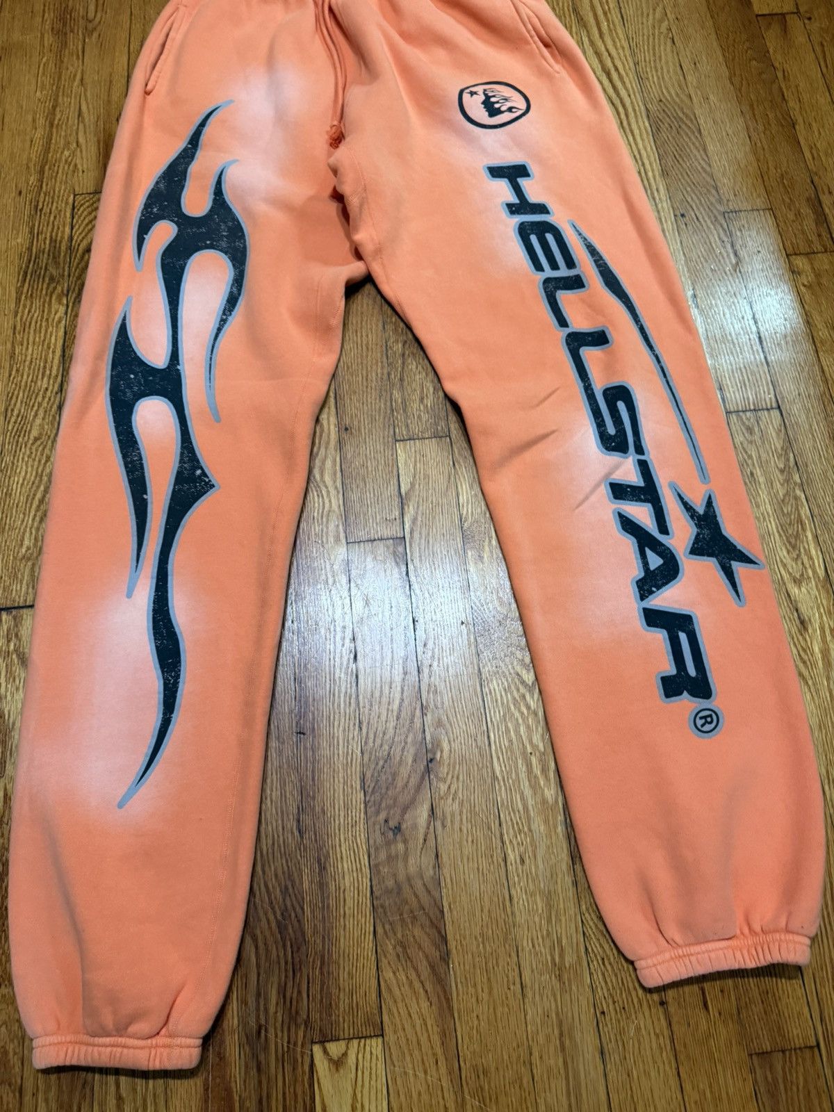 HELLSTAR Hellstar Fire Orange Flare Sweatpants Size XL Size US 36 / EU 52 - 3 Thumbnail