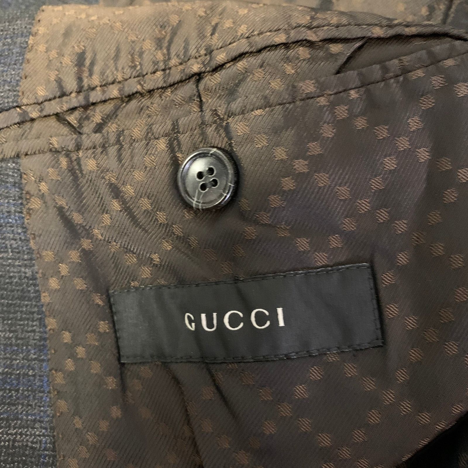 Gucci GUCCI 42 Grey Blue Ombre Plaid Wool Blend Sport Coat Size 42R - 6 Thumbnail