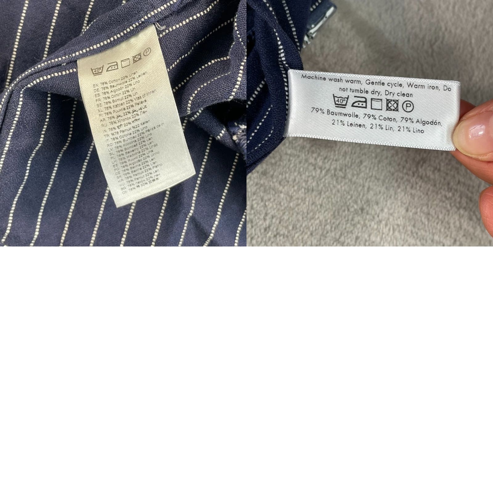 Eton VINTAGE ETON Overshirt Shirt Jacket Zip Up Men 2XL Blue Pinstripe Linen Blend Designer Size US XXL / EU 58 / 5 - 9 Thumbnail