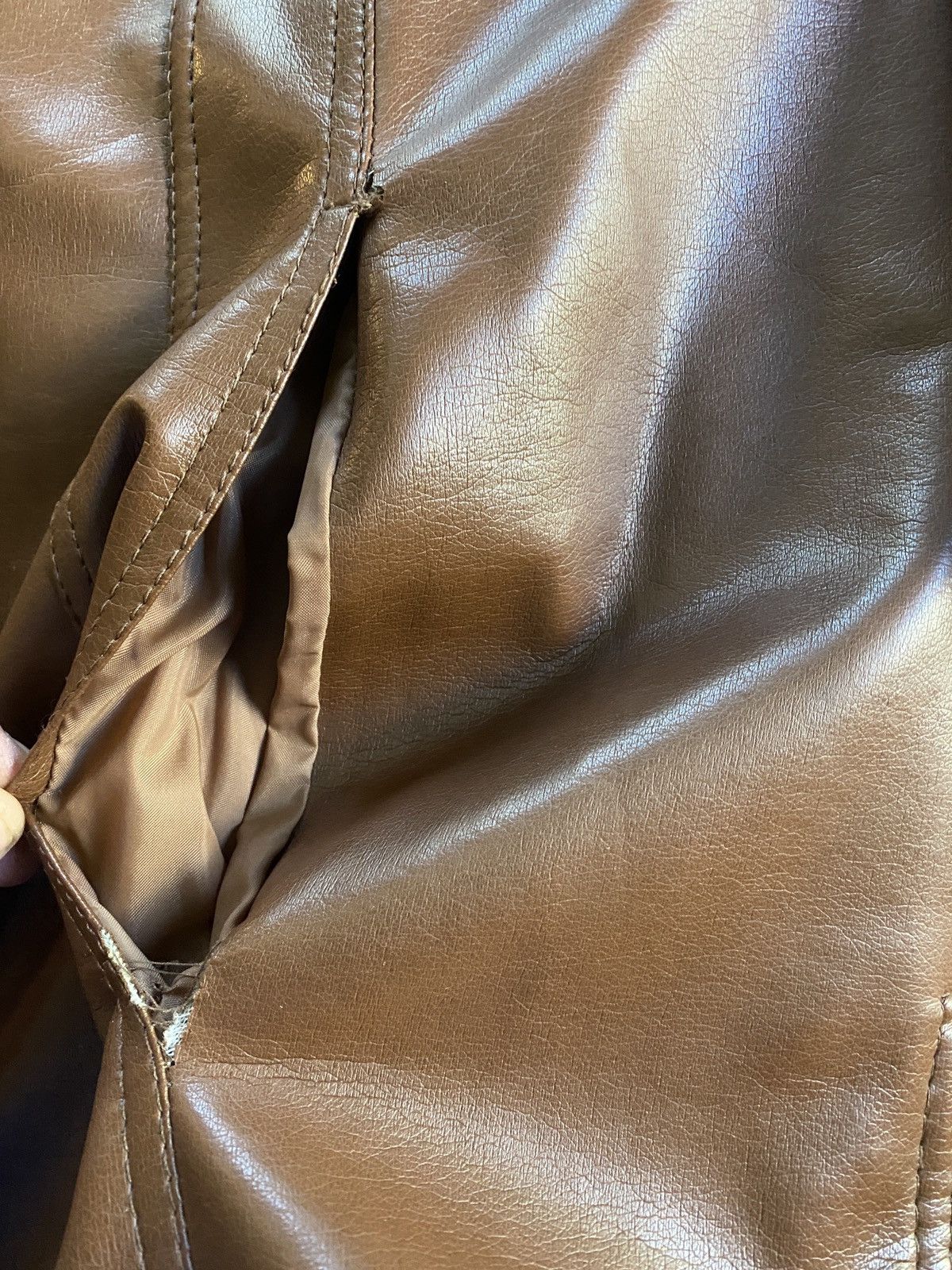 Sears Vintage 60’s Sears Brown Pleather Faux Fur Retro Jacket Size US L / EU 52-54 / 3 - 5 Thumbnail