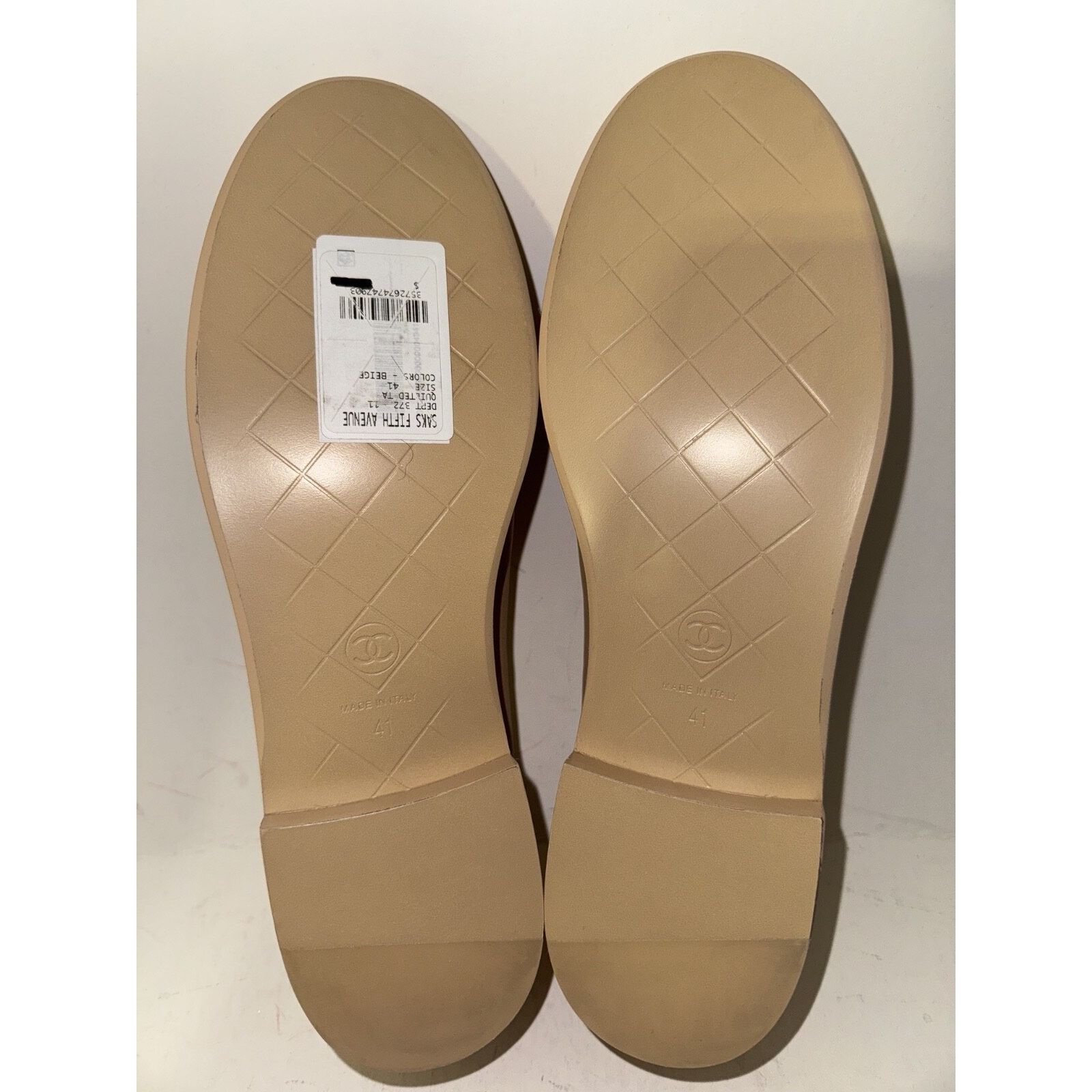 Chanel Chanel 24C Beige Leather Quilted Flap Turnlock Moccasin Size US 11 / IT 41 - 17 Thumbnail