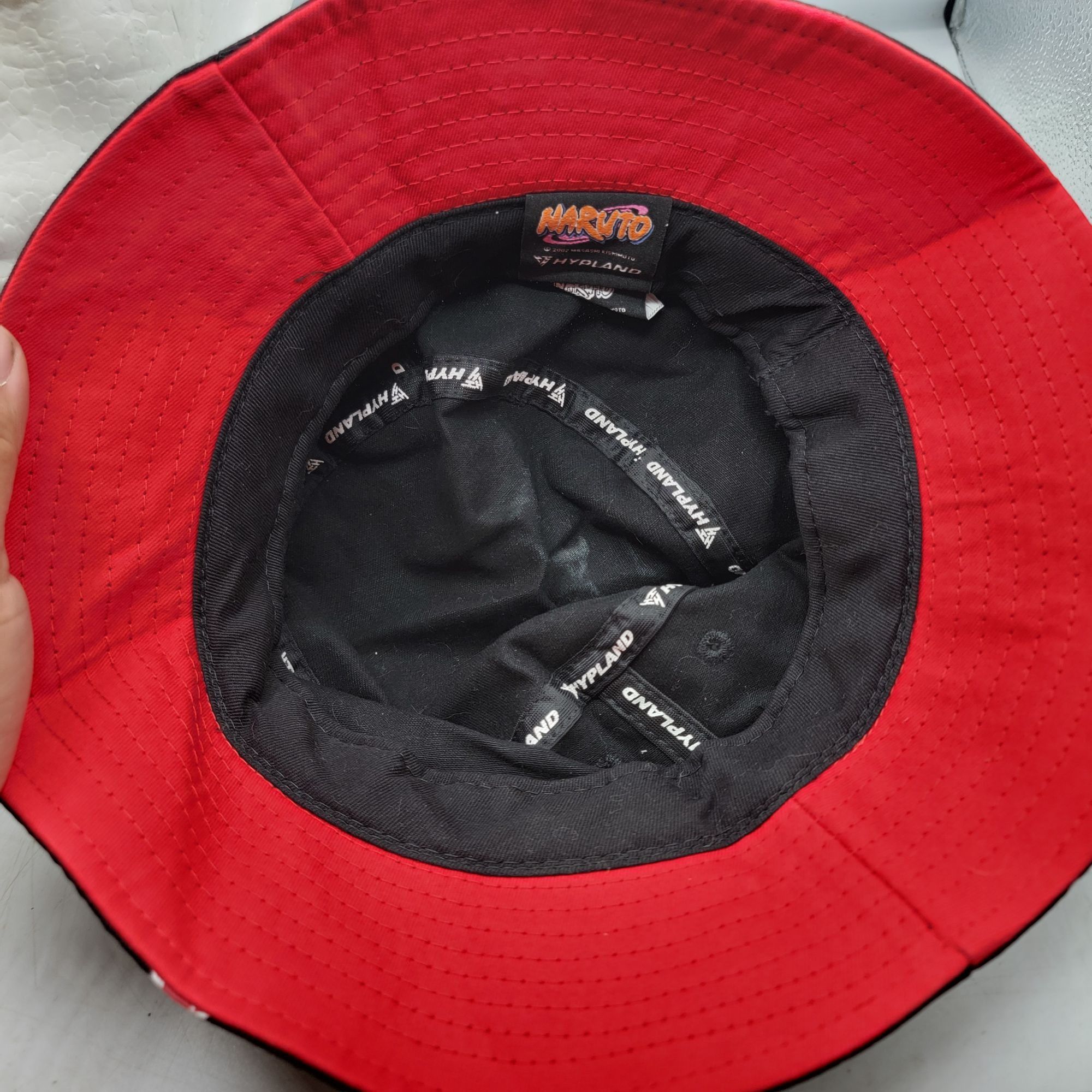 Hypland Hypland Naruto Akatsuki Large Bucket Hat Black Red Anime Nin Size ONE SIZE - 8 Thumbnail