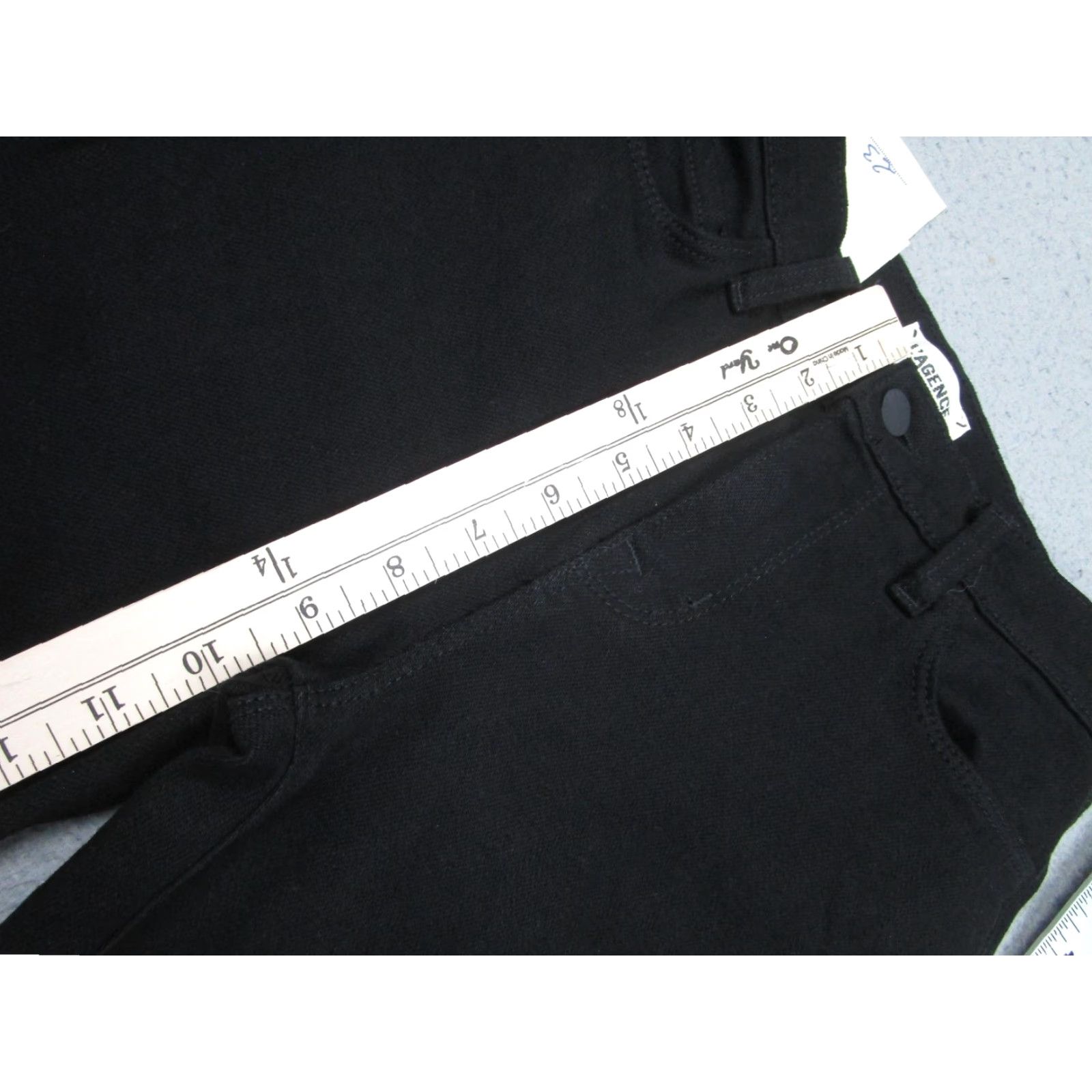 L'AGENCE L'Agence Jeans Womens 23 Black Sada Cropped Slim Raw Hem High Rise Stretch Denim Size 40" / US 18 - 5 Thumbnail