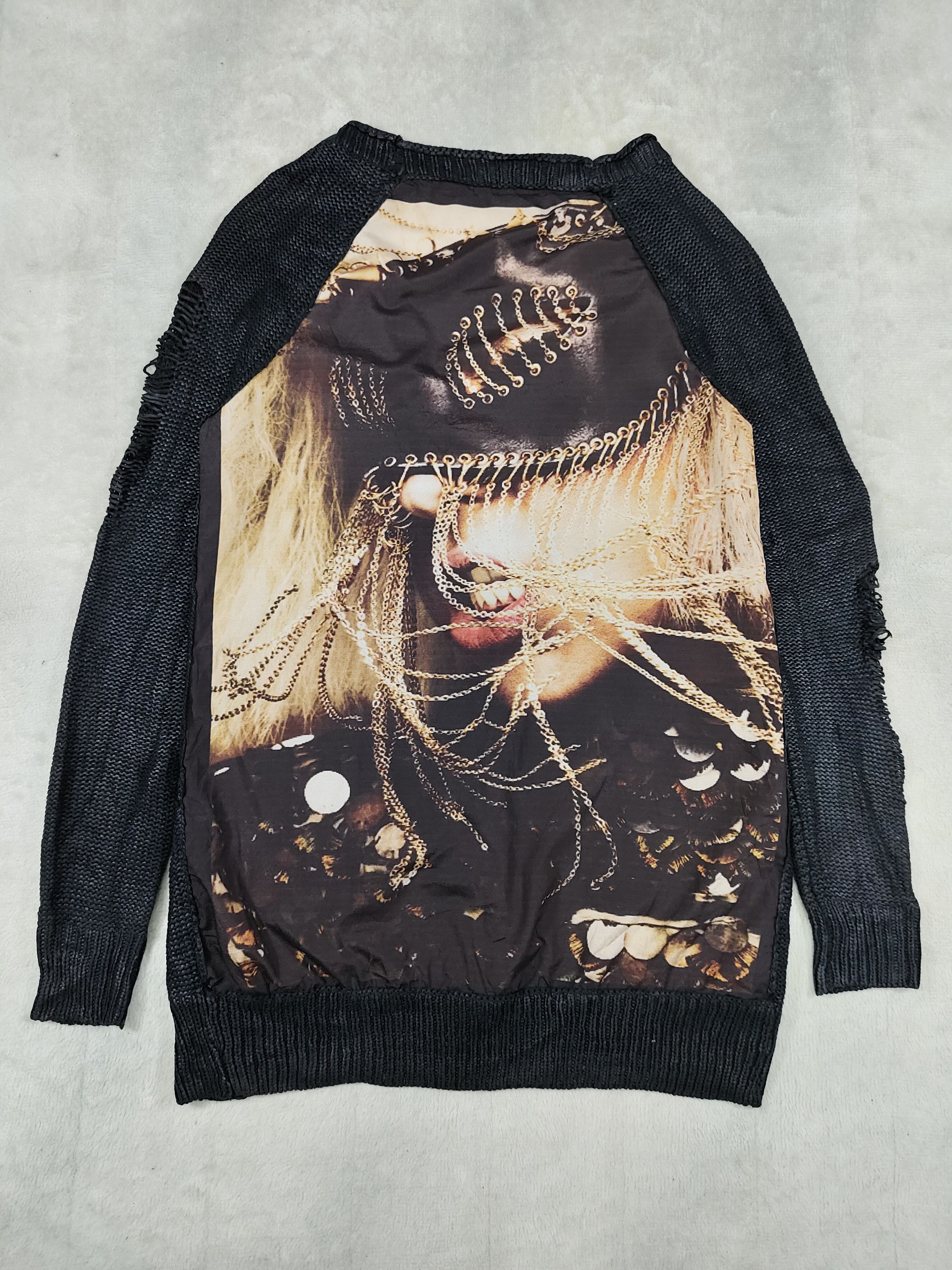 Seditionaries 🇫🇷 Rive Gauche❤️‍🔥Punk Gothic Distressed Wax Knit Cardiga Size M / US 6-8 / IT 42-44 - 9 Thumbnail