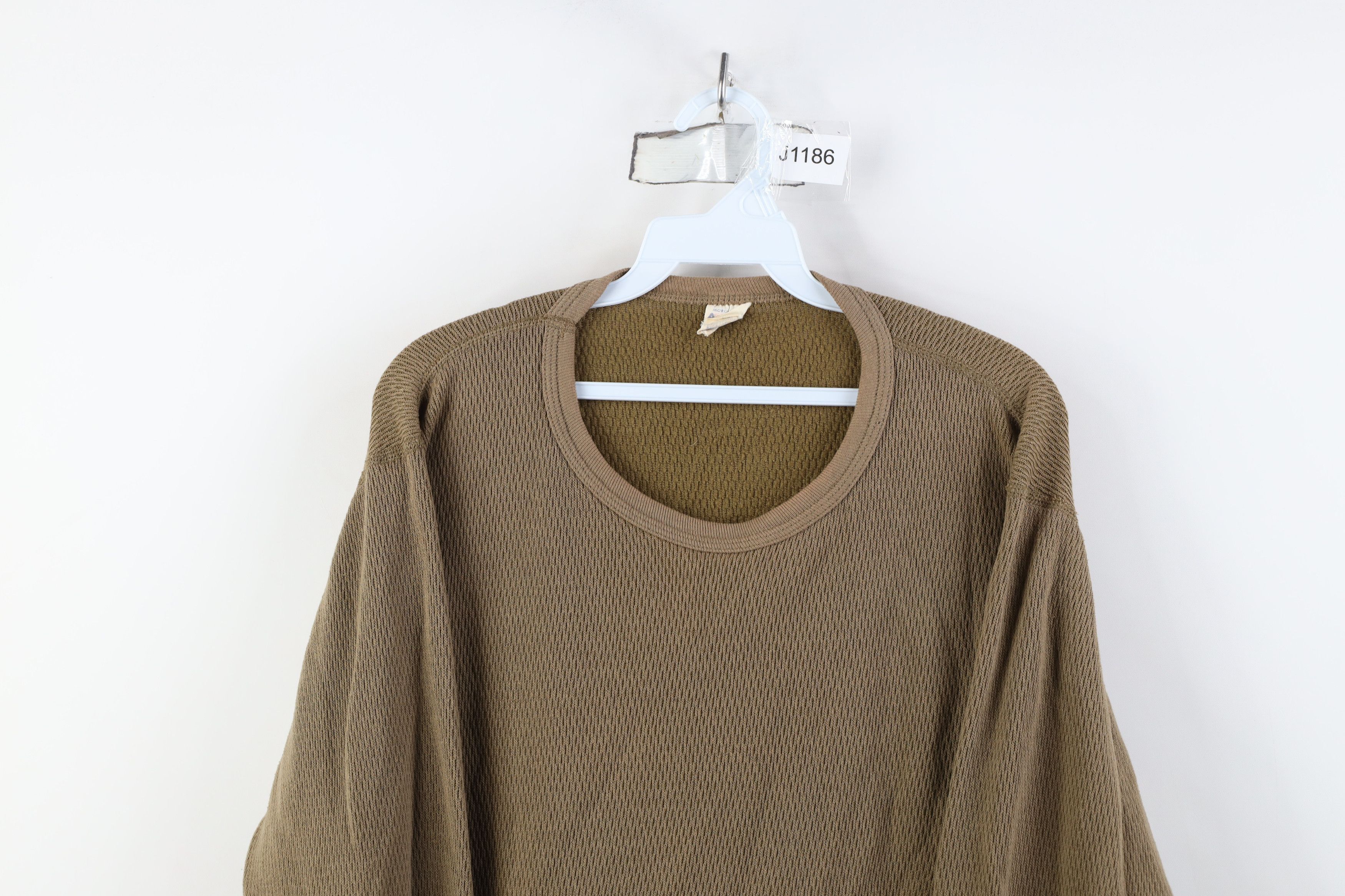 Vintage Vintage 90s Streetwear Waffle Knit Long Sleeve T-Shirt USA Size US XXL / EU 58 / 5 - 2 Thumbnail