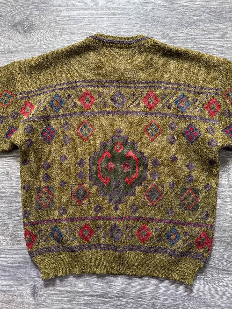 Vintage Vintage 90s Aztec Tribal Knit Mohair Sweater Boxy Cropped Size US M / EU 48-50 / 2 - 9 Thumbnail